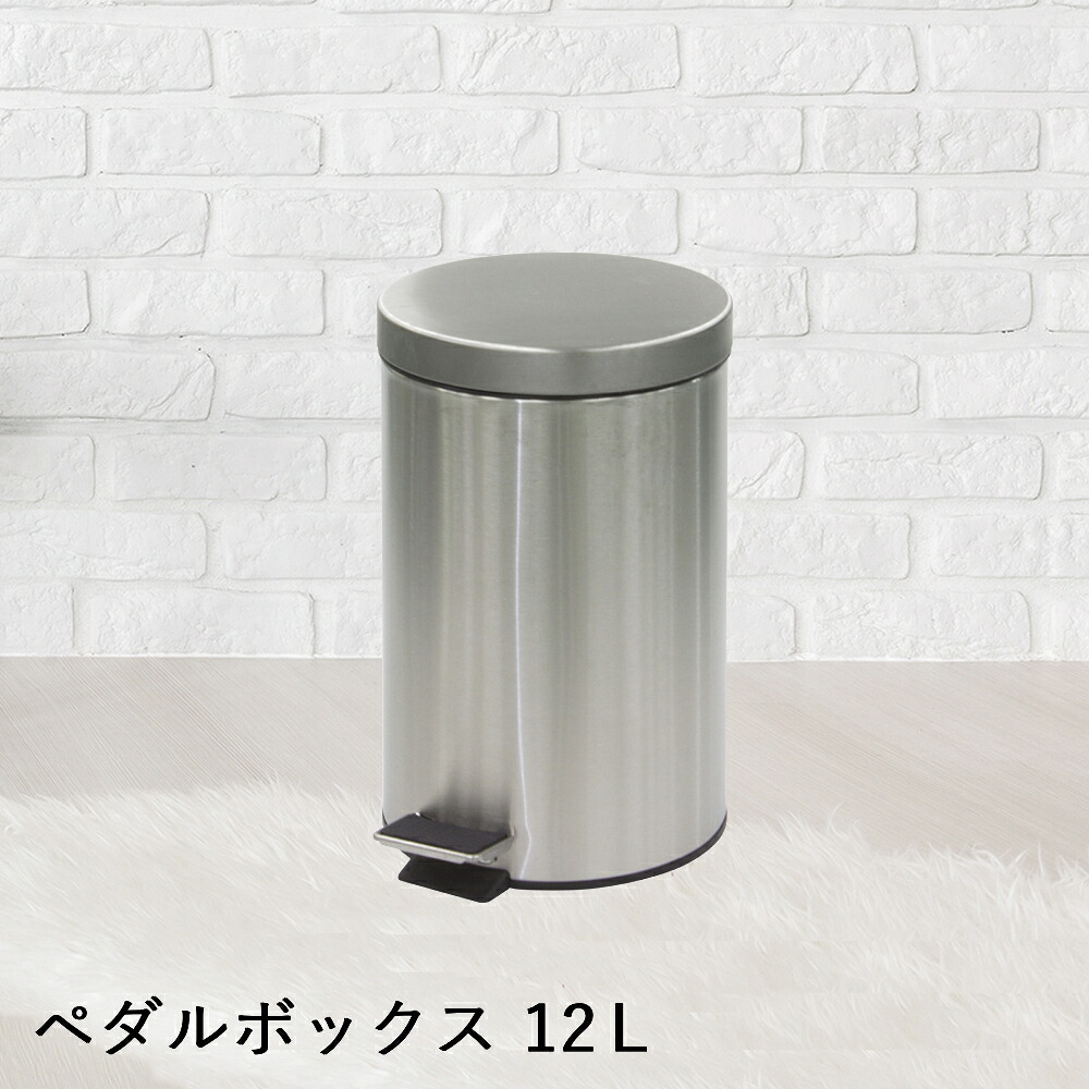 【ポイント10倍 4/11(土)00:00～4/12(日)23:59まで】 【 法人限定 】 ステンレス製 ペダルボックス 12L DS-238-512-0 TERAMOTO テラモト | ゴミ箱 ふた付き ごみ ゴミ ペール ごみ箱 ごみばこ 蓋付き フタ付き ダストボックス ペダル トラッシュボックス くず入れ