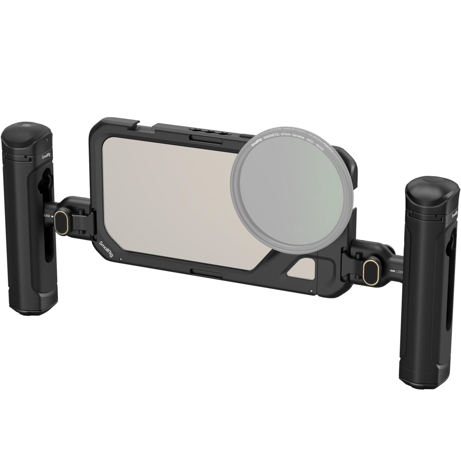 SmallRig デュアルハンドヘルドスマホケージキット iPhone 15 Pro Max用 ワイヤレスクイックリリースハンドル 67mmフィルターアダプター付き スマートフォンビデオリグキット ビデオ録画 YouTube ライブストリーミング Vlog 4,941円