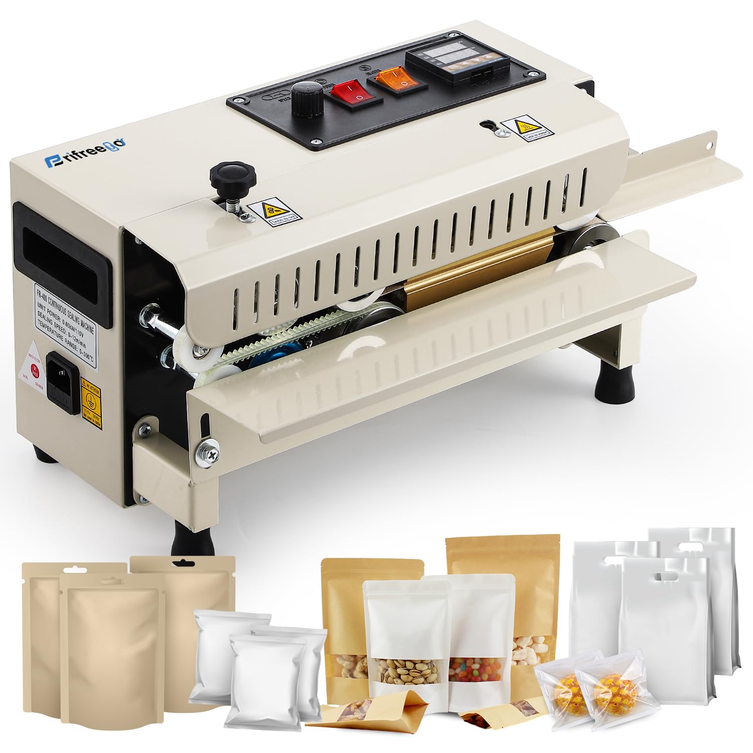 Frifreego 全自動シーラー機 業務用 卓上型シーラー 最大12m/min 0-300℃温度調整可能 デジタル表示 シール幅10mm 簡単操作 フプラスチック袋/アルミ袋/クラフト紙 フードシーラー ヒートシーラー 連続シーラー機 日本語取扱説明書付|生活応援ショップ 店