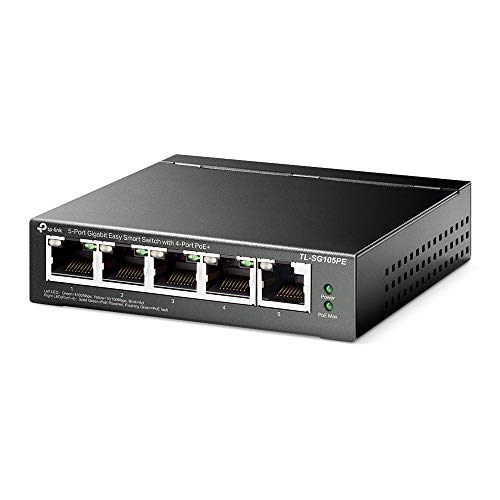 TP-Link 5ポート ギガビット イージースマートスイッチ(4 PoE+ポート搭載)TL-SG105PE