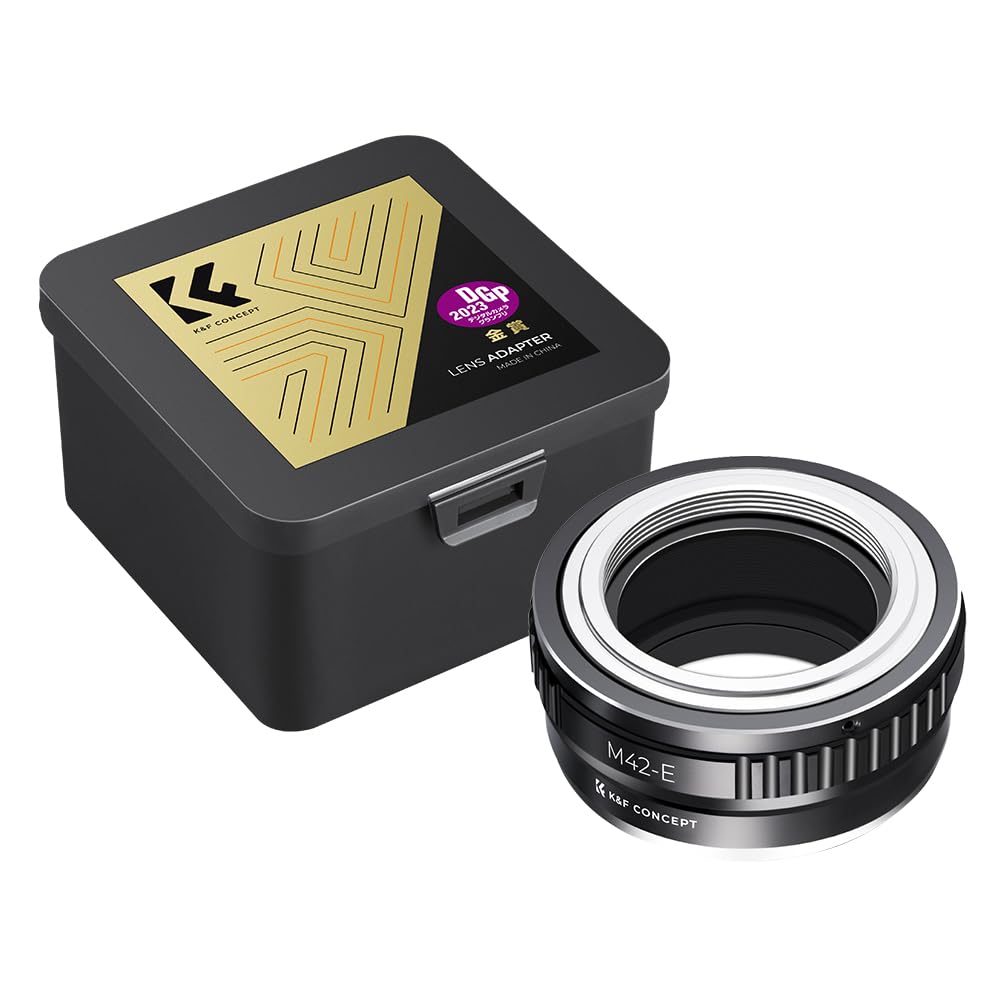 K&F Concept M42アダプター マウントアダプター eマウント M42-NEX M42マウントレンズ- ソニー レンズマウントアダプター NEX Eマウントカメラ装着用レンズアダプター レンズマウントアダプター マウントボディ用 銅製 Alpha