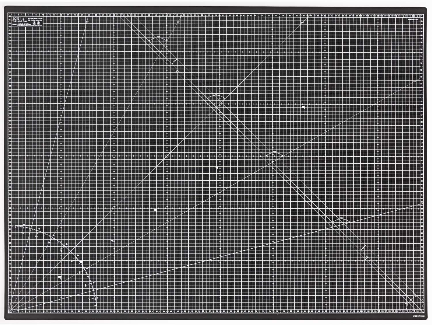 Elan カッターマット 手芸用品 両面仕様 A0 120 x 90cm ブラック&グレー カッティングマット 家庭用 業務用 カッティングマット
