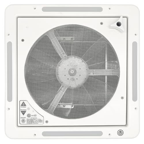 Iproods キャンピングカー ルーフファンベント 換気扇 排気 換気 双方向空気交換 LEDライト付き (12V14インチ-1)|生活応援ショップ 店