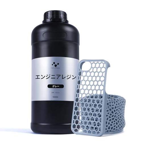 NOVA3D 2023年最新版 エンジニアレジン 光造形3Dプリンター用レジン【耐衝撃性+高精度+高硬度+高靭性】二次硬化不要 405nm LCD SLA 光硬化 3Dレジン 1000g グレー