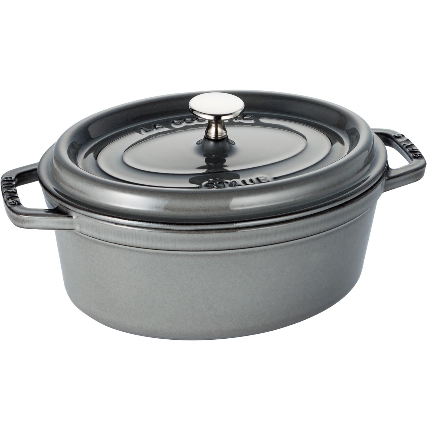staub ストウブ 「 ピコ ココット オーバル 薄墨色 23糎 」 両手 鋳込み ホーロー 鍋 IH相応う 【日本置き目売りわたす品】 La Cocotte Oval 40500-236