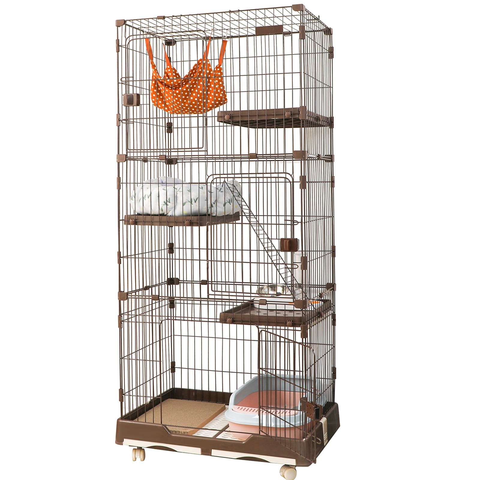 Shinyever 猫 ケージ キャットケージ 猫ケージ ペットケージ（2段） Amazon.co.jp: Shinyever 猫 ケージ 2段 大型 キャットケージ 長