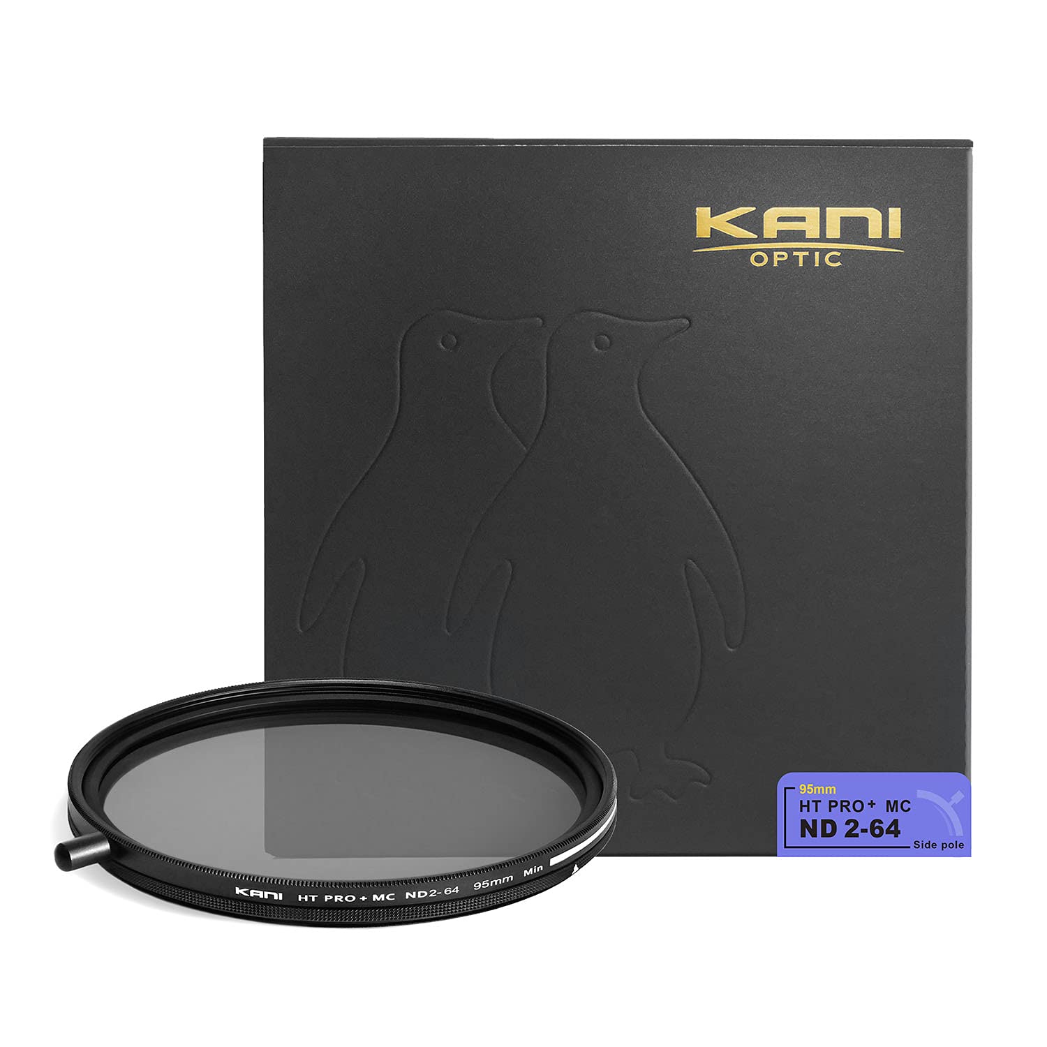 KANI 95mm 可変NDフィルター HT PRO+ MC ND2-64 減光効果最大6絞り分 着脱式調整用ノブ付 高濃度時X状ムラ抑制 低反射 撥水 撥油 防汚 ナノコーティング 809278
