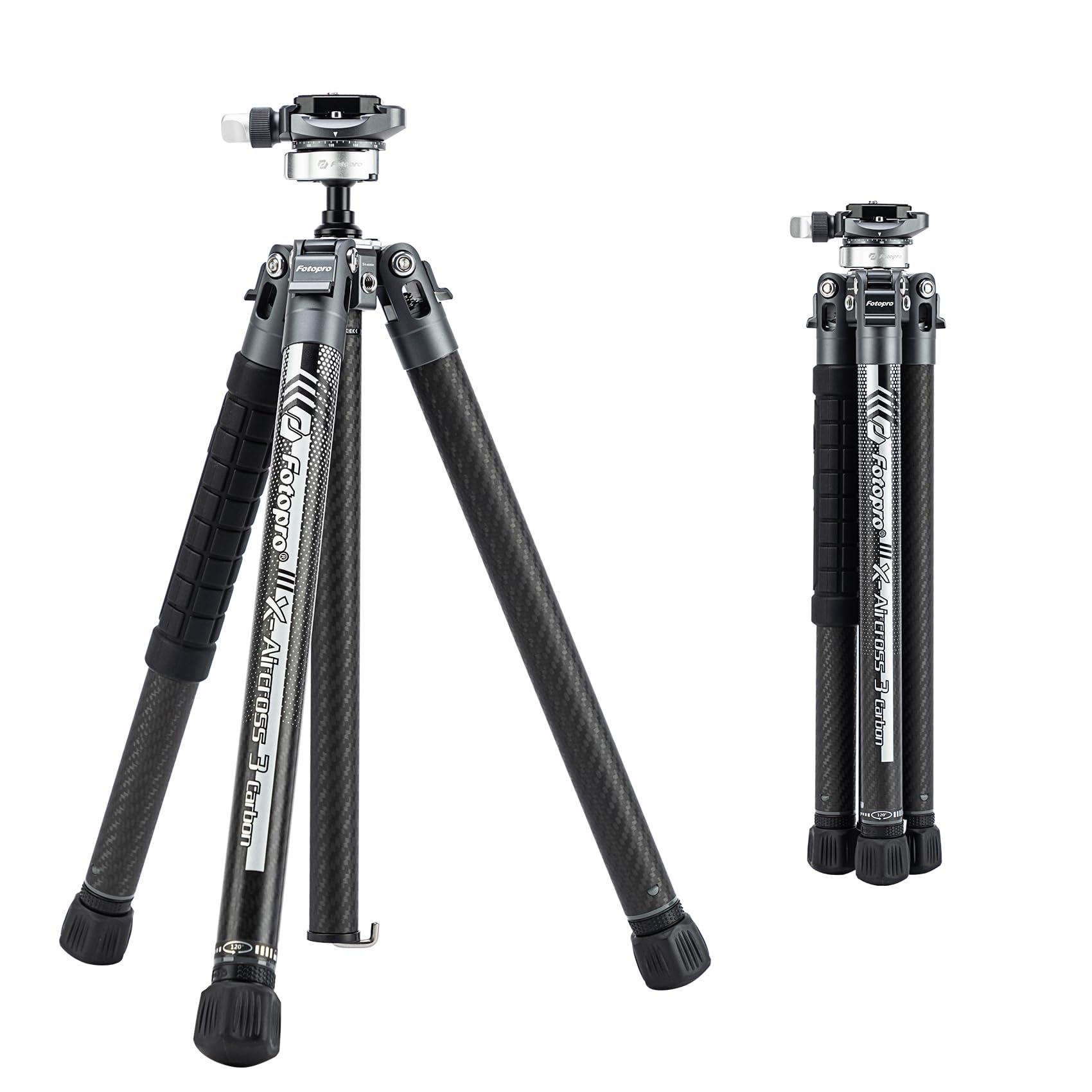 Fotopro カーボン三脚 ５段調節 カメラ 三脚 152CM 0.81kg 軽量 旅行 三脚 カメラ DSLR 荷重最大10kgまで バッグ & 隠し式携帯電話ホルダー付き X-Aircross 3 Lite グレー｜生活応援ショップ　店