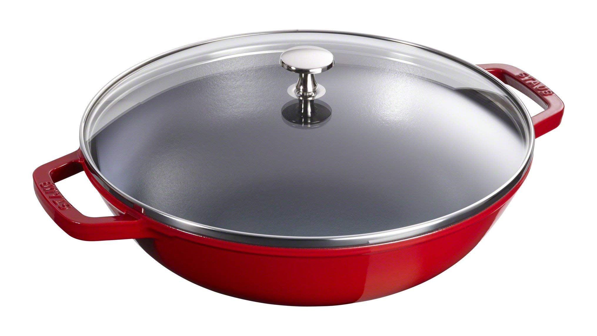 staub ストウブ 「 マルチパン チェリー 30cm 」 大きい 両手 鋳物 ホーロー 鍋 IH対応 【日本正規販売品】 Speciality 40511-345
