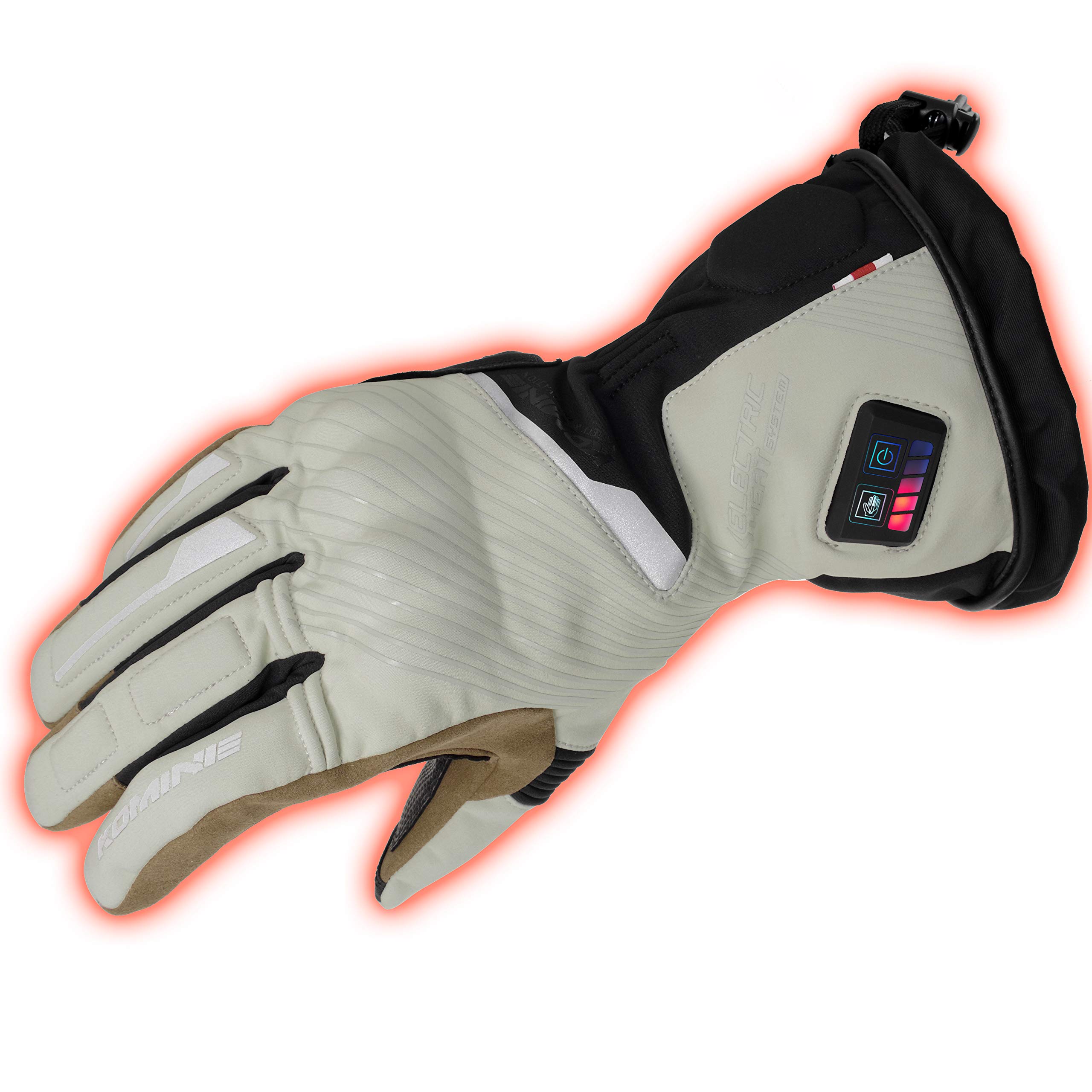 コミネ(KOMINE) バイク用 デュアルヒートプロテクトエレクトリックグローブ Light Grey/Blac XL EK-215 13072 秋冬春向け 防水 防寒 電熱 ストレッチ素材