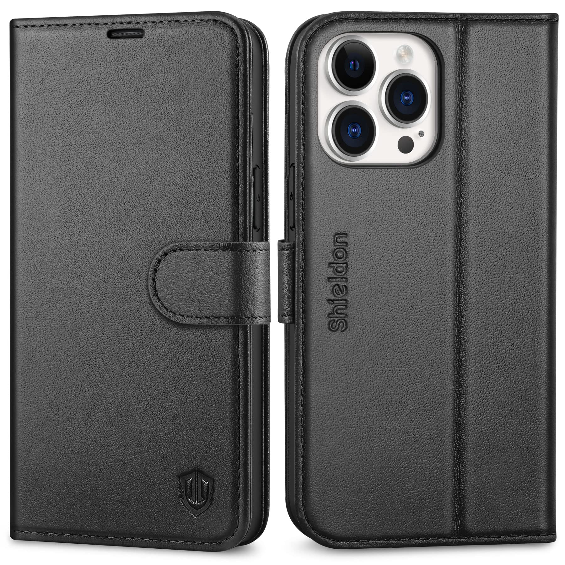 SHIELDON iPhone14 ProMax 対応ケース 手帳型 本革 あいふぉん14プロマックス用カバー 衝撃吸収 カード収納 マグネット内蔵 TPU素材 横置きスタンド機能 [RFIDブロッキング] 全面保護 アイホン14プロマックス 対応 スマホ