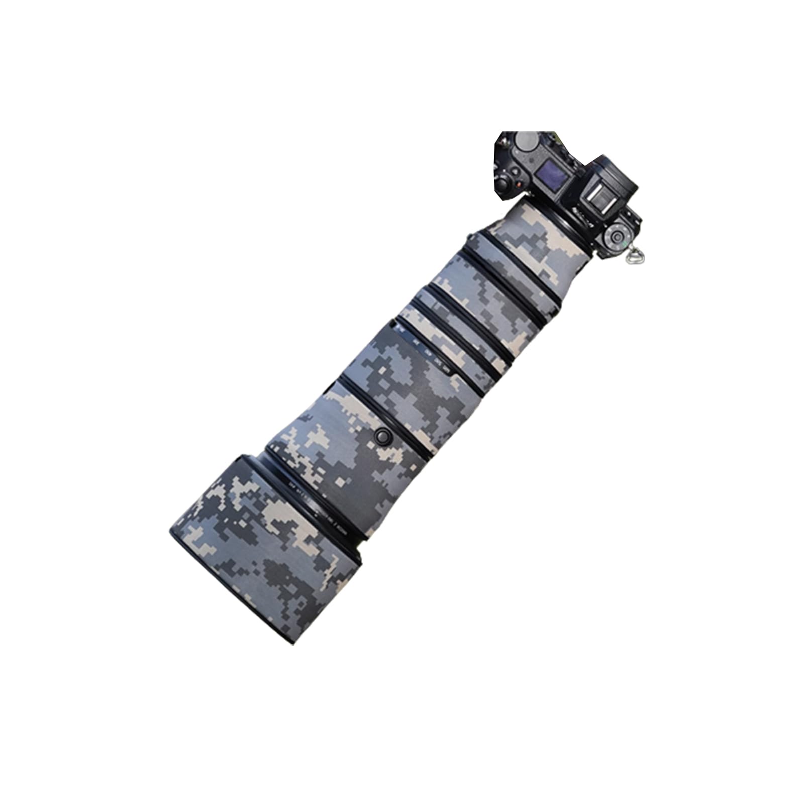 COMEOXOニコンレンズカバー防水素材レンズ保護カバーNIKKOR Z 180-600mm F/5.6-6.3 VR用望遠レンズカバーニコンレンズ迷彩保護カバー弾性構造の布地保護レンズ【色番号:#防水材質-都市迷彩】