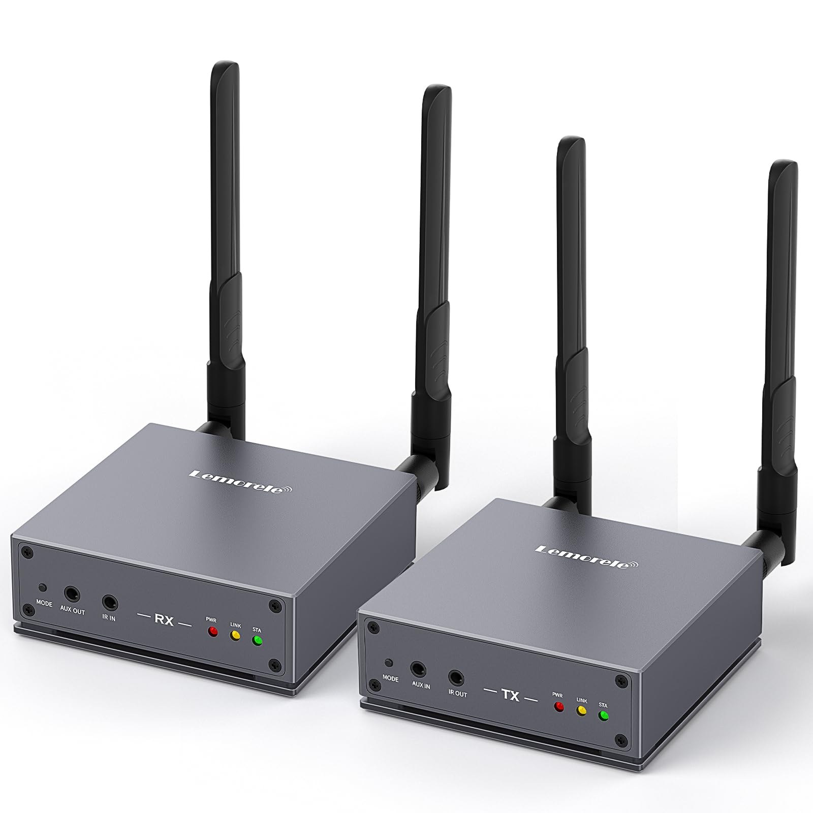 Lemorele ワイヤレス HDMI 小型送受信機 最大200m 1080P 60Hz 無線 拡張モード 2画面拡張 4台増設可能 2.4G&5G双頻 Wifi 連接 安定高速転送 HDMIエクステンダー キット 映画/テレビ/ゲーム/会議など 日本技適