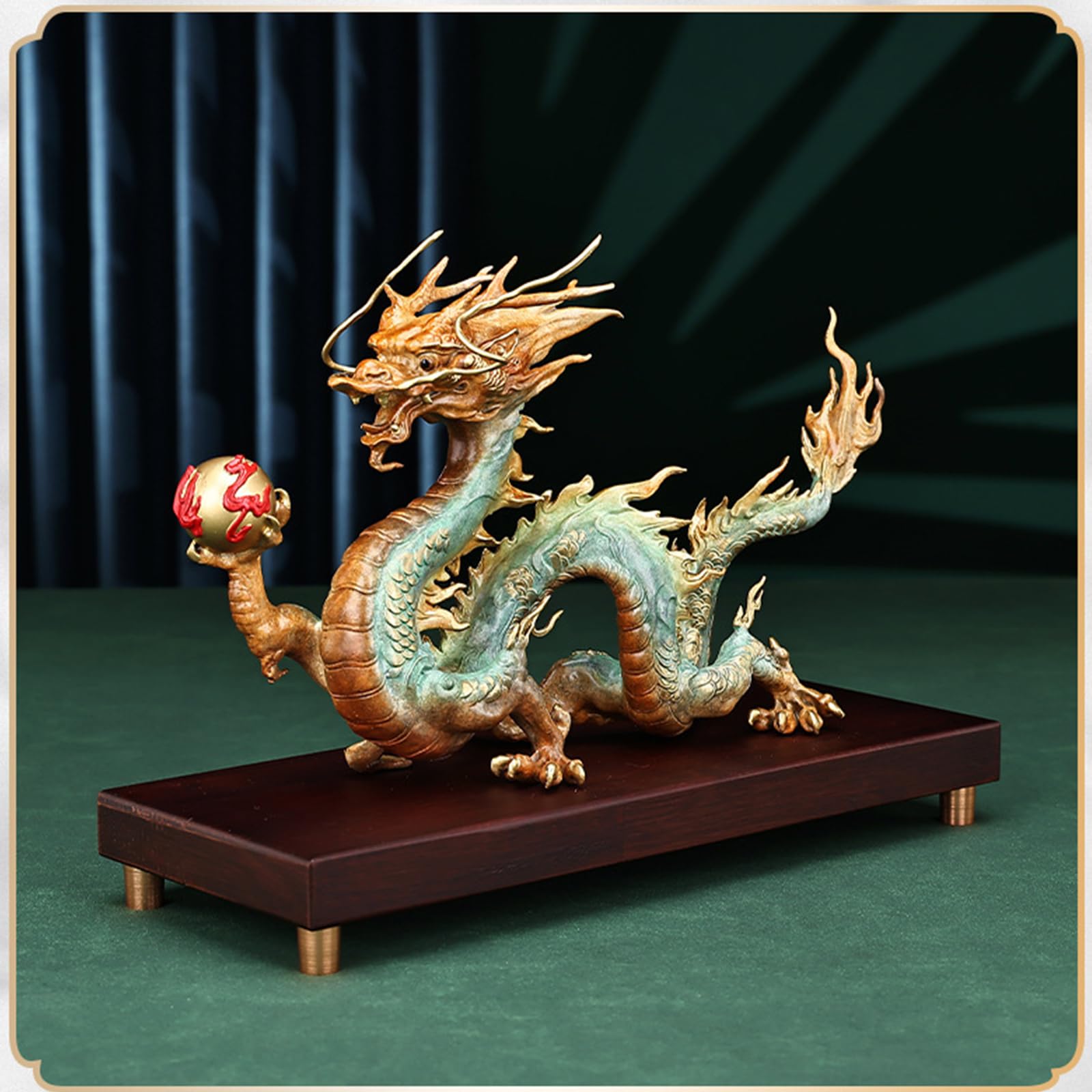 銅製:水波に龍置物 Amazon.co.jp: 樹脂製貴族龍白龍○八角形台座○木札 2番付き 白