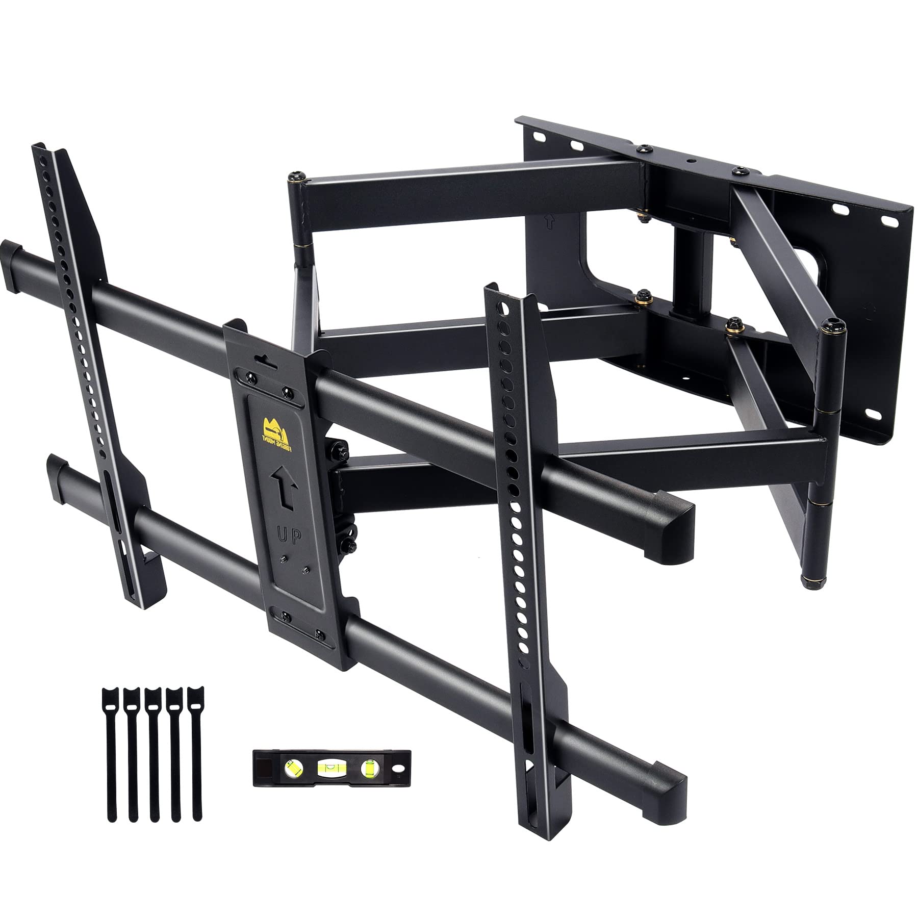 FORGING MOUNT テレビ壁掛け金具 50-90型LCD/LED対応 中大型壁掛けテレビ金具 耐荷重75kg 76.5CMロングアーム フルモーション式 前後＆左右&上下多角度調節 VESA600x400mmまで 12“16\