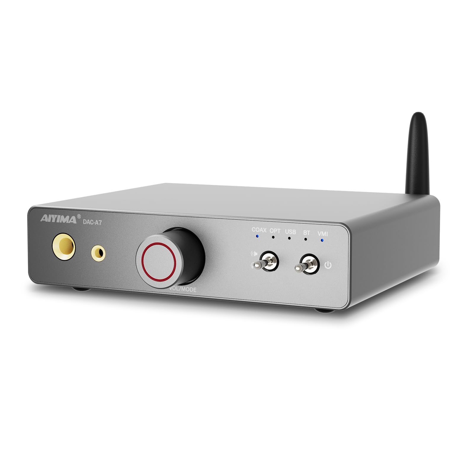AIYIMA DAC-A7 Bluetooth 5.4 デコードヘッドホンアンプ 3.5mm+6.35mmデュアルヘッドホン出力 ES9038Q2M（Hi-Fi級デコードチップ）+ QCC3084（高スペックBluetoothチップ）対応 LDAC, ap