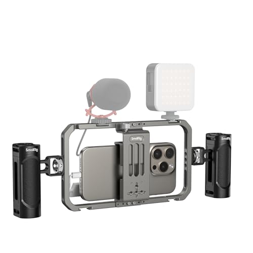 SmallRig スマートフォンビデオキット アルミ製ビデオリグ ハンドヘルド スタビライザー iPhone 15 / 15Pro /15 Pro Max/iPhone 14 / 13 Pro/Max 用 HUAWEI 用/Android 携帯電話用 Ti｜生活応援ショップ　店 9,140円
