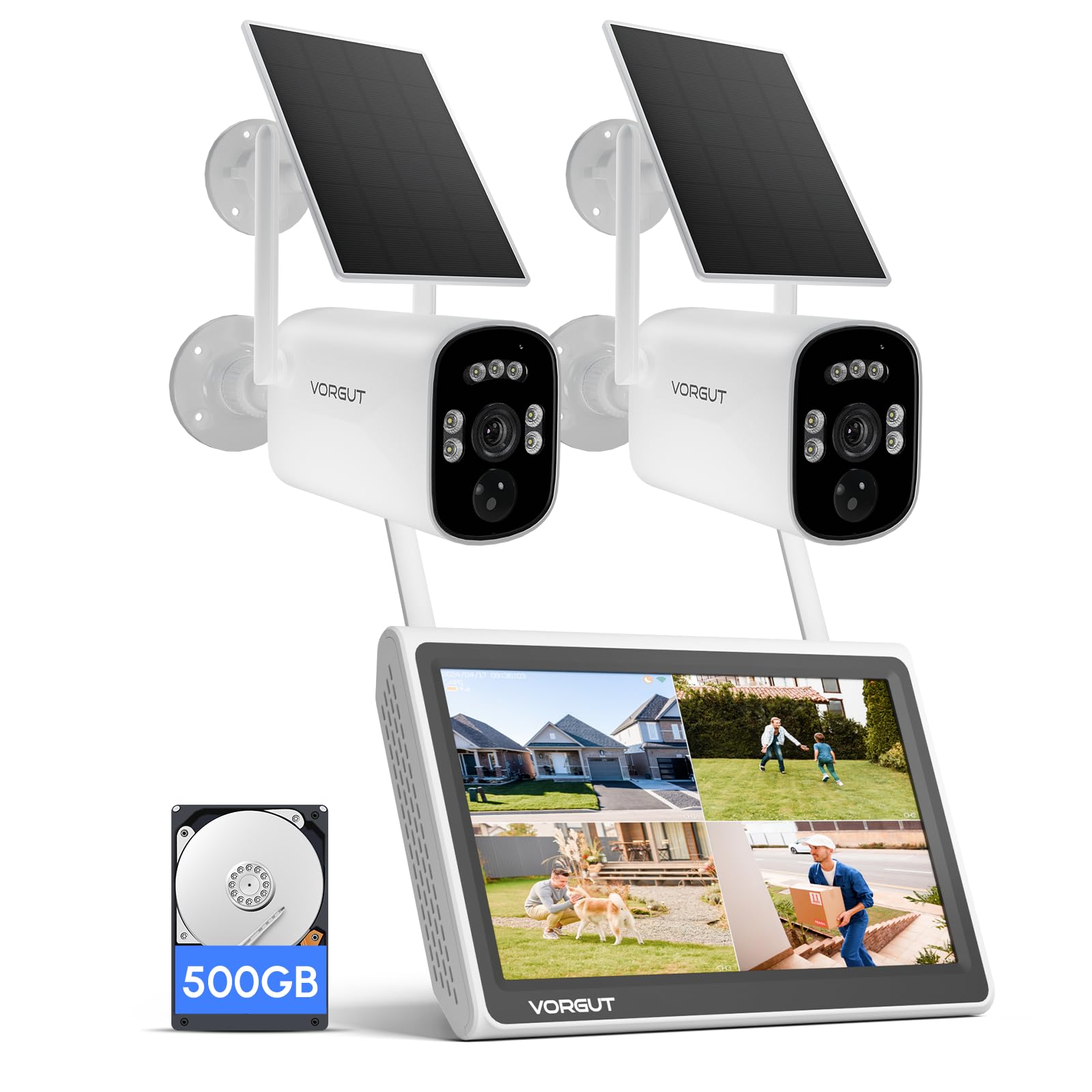 楽天市場】VORGUT 防犯カメラ 屋外 ソーラー モニター付き 監視カメラ
