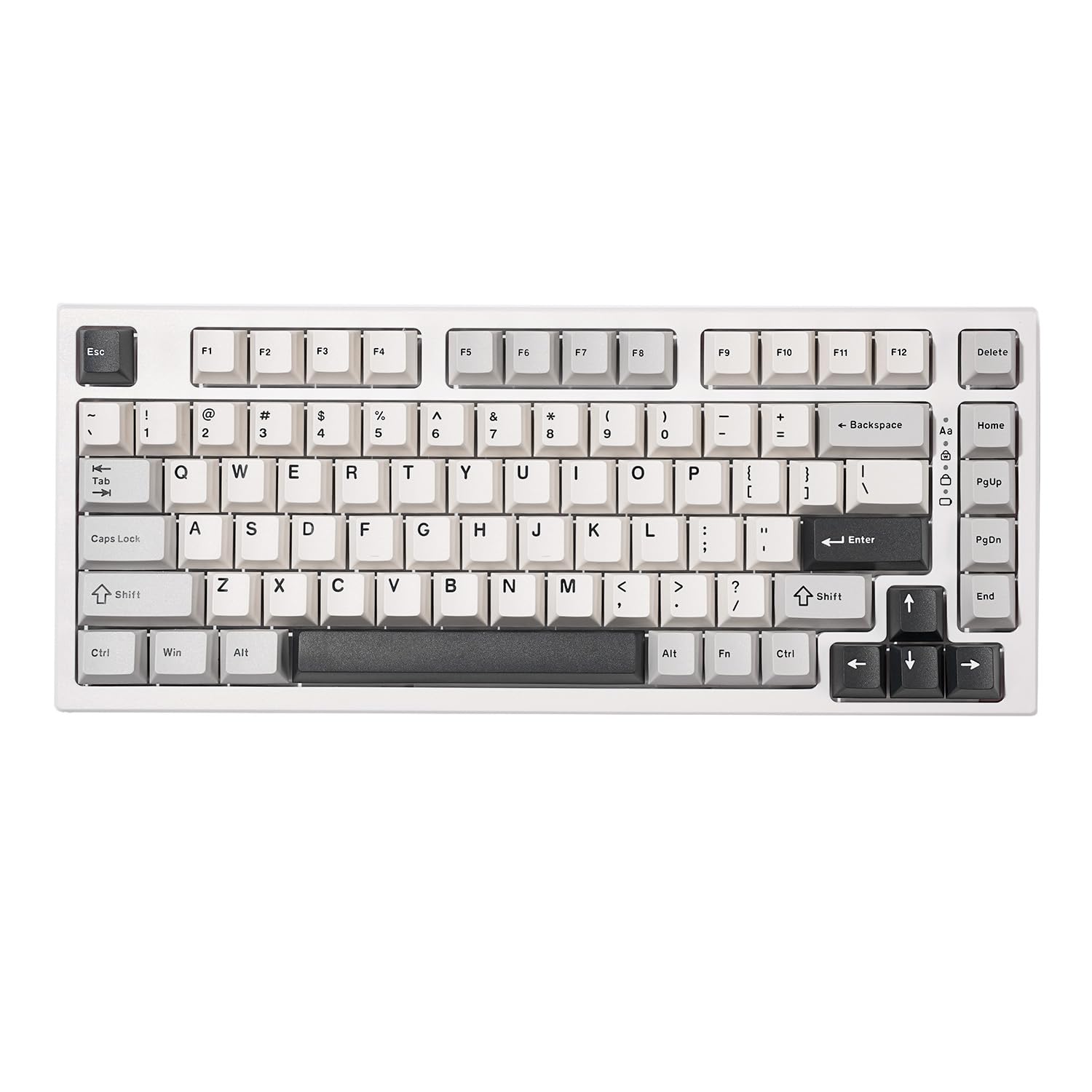 YUNZII YZ75 75% ホットスワップ対応ワイヤレスゲーミングキーボード RGBバックライト BT5.0/2.4G/USB-C、Dye Sub PBTキーキャップ Linux/Win/Mac用 技適認証取得（Gateron G Pro 黒軸,ホワイ