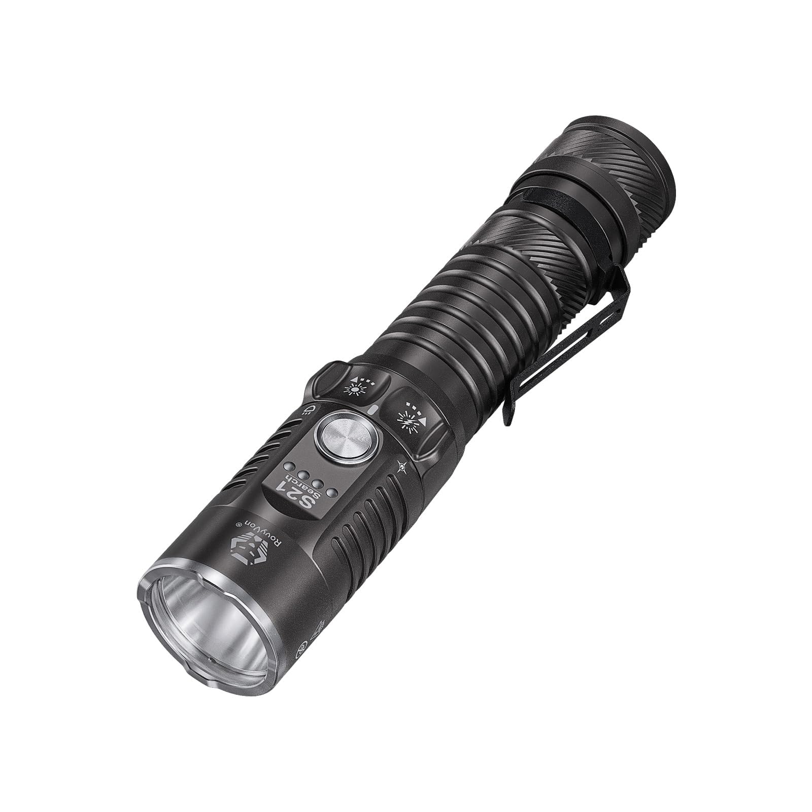 RovyVon S21 高ルーメン EDC 懐中電灯、3000ルーメンと400メートルのロングスローサーチライト、使いやすい機械式評価スイッチ、磁気ベース、IP68防水