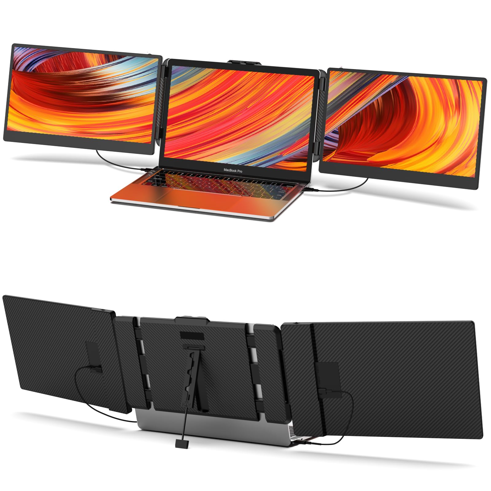 楽天市場】KwumsyS615.6”モバイルモニター2画面トリプルポータブル