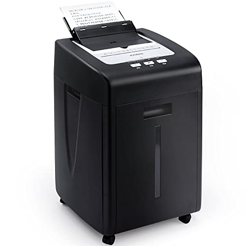 iCODIS オートフィードシュレッダー シュレッダー しゅれったー電動 家庭用：自動連続細断220枚 マイクロクロスカット2x15mm 自動送り機能 細断時間60分 CD?カード細断可能 ホチキス対応 静音 業務用 キャスター付き 大容量ダストボックス3
