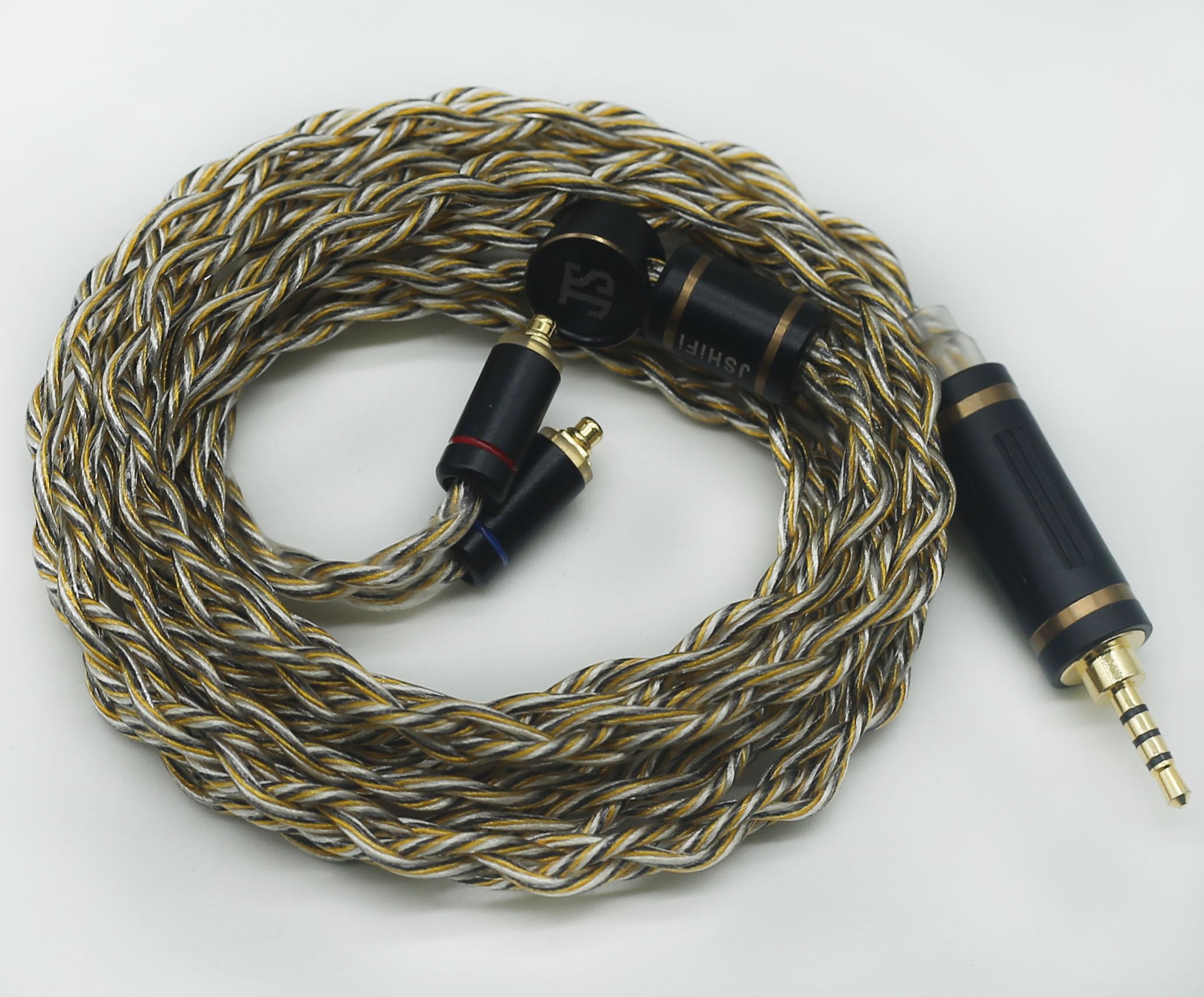 【JSHiFi-Jupiter】MMCX2.5mmリケーブル 4芯金メッキと銀メッキとグラフェン線材 MMCXイヤホンアップグレードケーブル 2.5mmイヤフォン交換ケーブル (MMCX2.5mm)｜生活応援ショップ　店