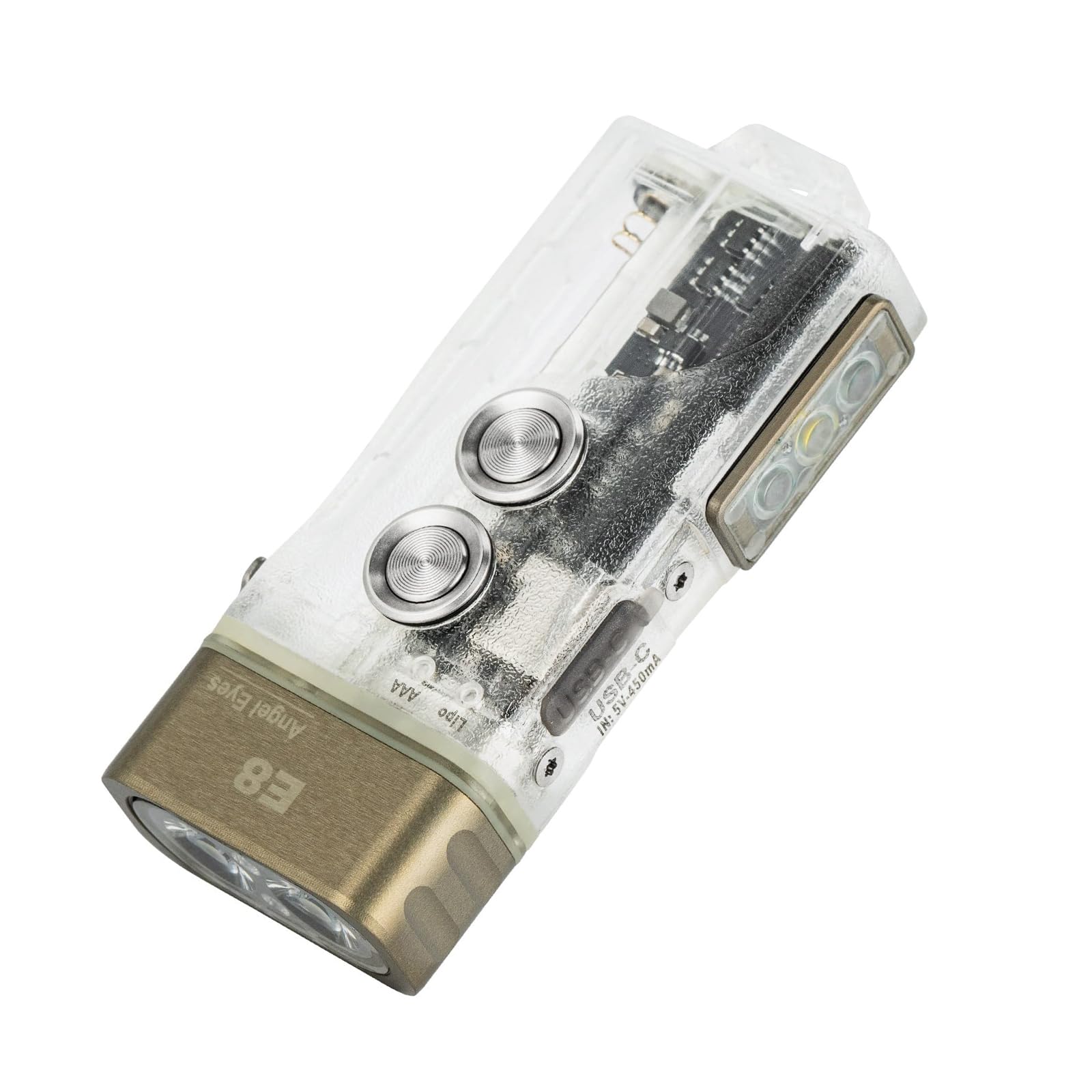 RovyVon E8 懐中電灯キーリング 700 ルーメン 充電式 AAA 懐中電灯、白、赤、青のライト、ロックアウトモード、防水、家庭用および屋外用