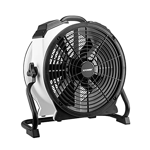 XPOWER FC-420 ホワイト18インチ内蔵密閉型モーター多機能プロフェッショナル空気循環ファン、フロアブロワー、軸流ファン