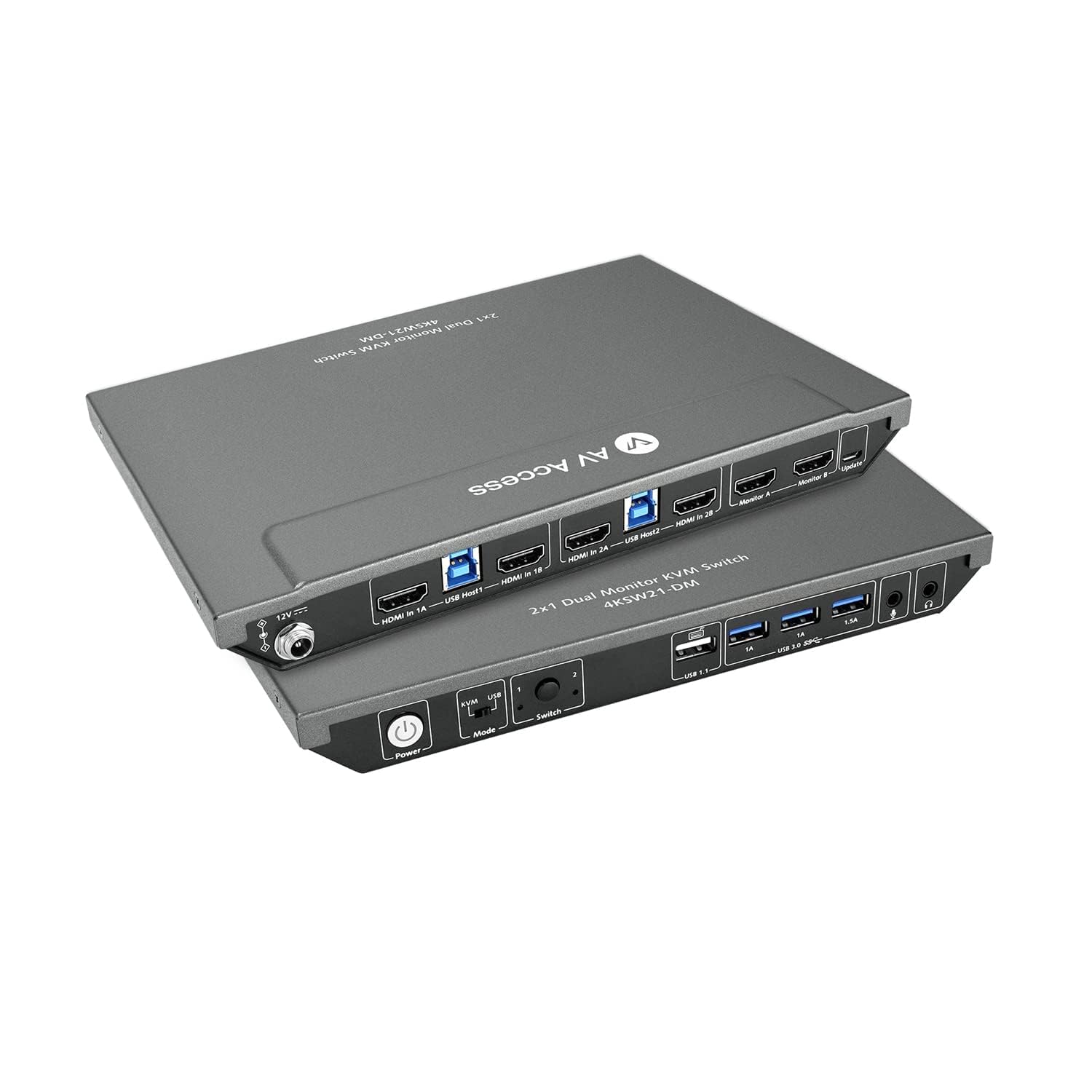 AV Access KVM スイッチ デュアル モニター 2 ポート 4K@60Hz、2K@144Hz、切り替え器 HDMI USB 3.0 スイッチ 拡張ディスプレイ 2 台のモニター 2 台のコンピューター、PC キーボード マウス スイッチャー、ED|生活応援ショップ 店