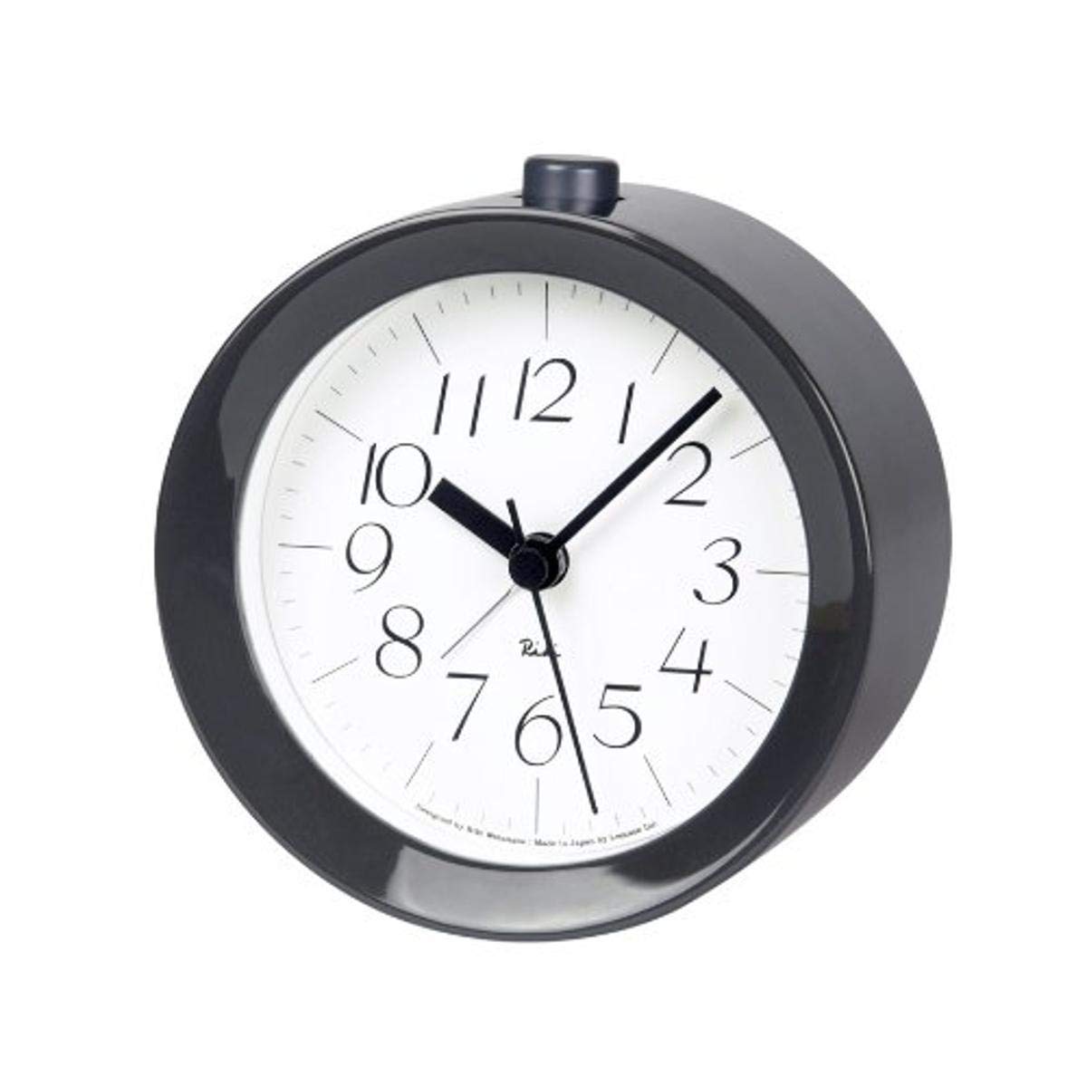 レムノス アラーム時計 アナログ リキアラーム 天然色木地 灰 RIKI ALARM CLOCK グレー WR09-14 GY Lemnos
