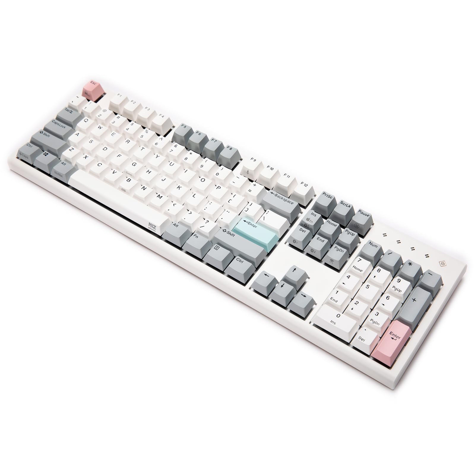 NiZキーボード S104-3M【フルサイズ】104キー Bluetooth5.2無線接続・2.4GHzワイヤレス接続・USB Type-C有線接続 win/mac３秒間切替 Cherry MX軸 キーボードカスタマイズ可能 プログラム1/2/3 専用ソフ