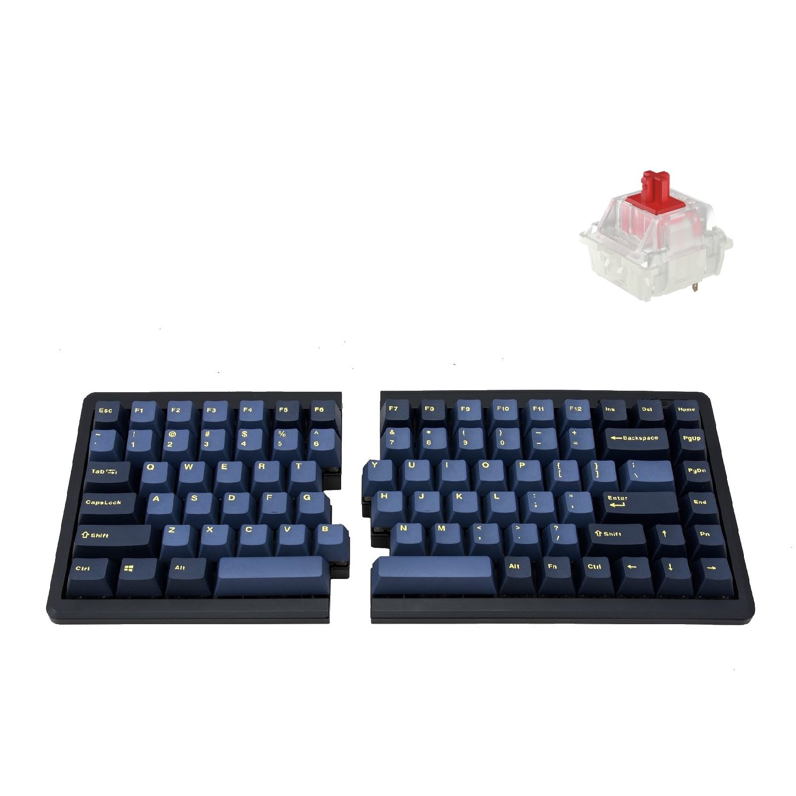 BAROCCO MiSTEL MD770 RGB BT (英語配列/赤軸) 分離型 キーボード 有線 USB/無線 Bluetooth 75% 85 キー PBT 黄色ダブルショット MX Cherry バックライトRGB搭載 マクロ機能搭載 ポーリングレ
