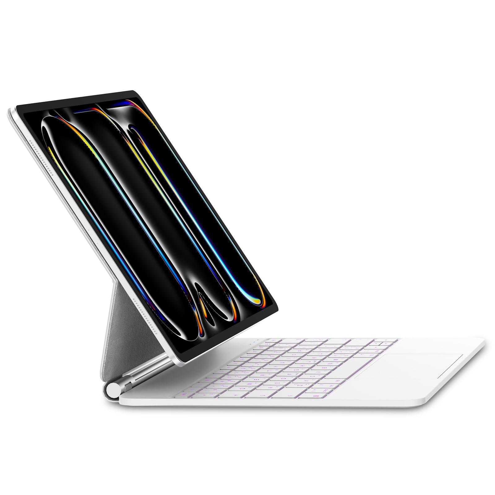 WOTOWEL iPadマジックキーボード 2024 iPad Pro13インチ(M4) 日本語配列 高精度トラックパッド付き ショートカットキー配列 iPadキーボード付きケース 7色バックライト 磁気吸着ケース 角度調整可能 横置スタンド ホワイト｜生活応援ショップ　店