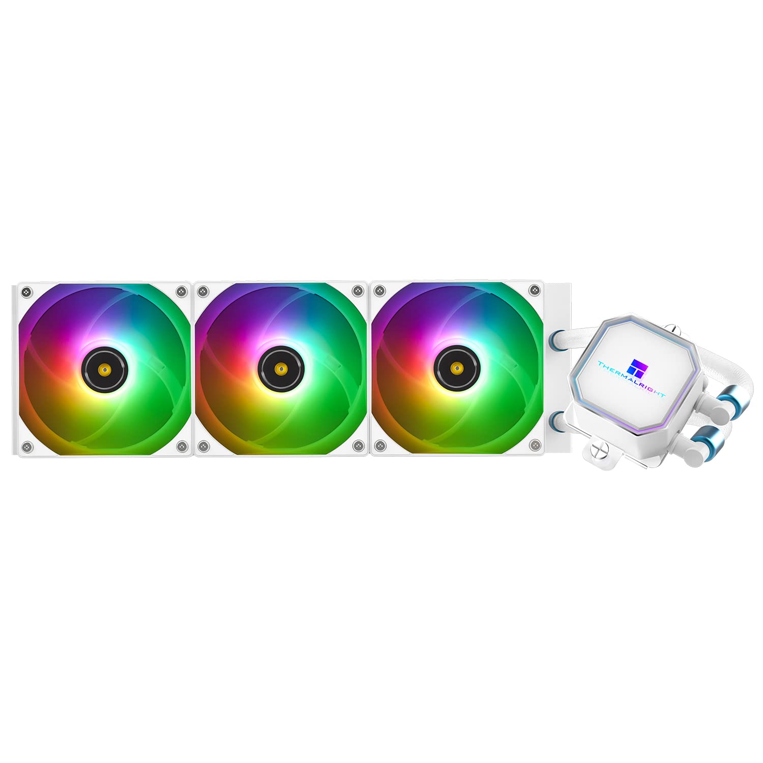 Thermalright Frozen Prism 360 White ARGB 120mm argb pwmファン付き液体cpuウォータークーラー,360 white cold row仕様,amd/am4/am5用コンピューターウォータークーラー,int