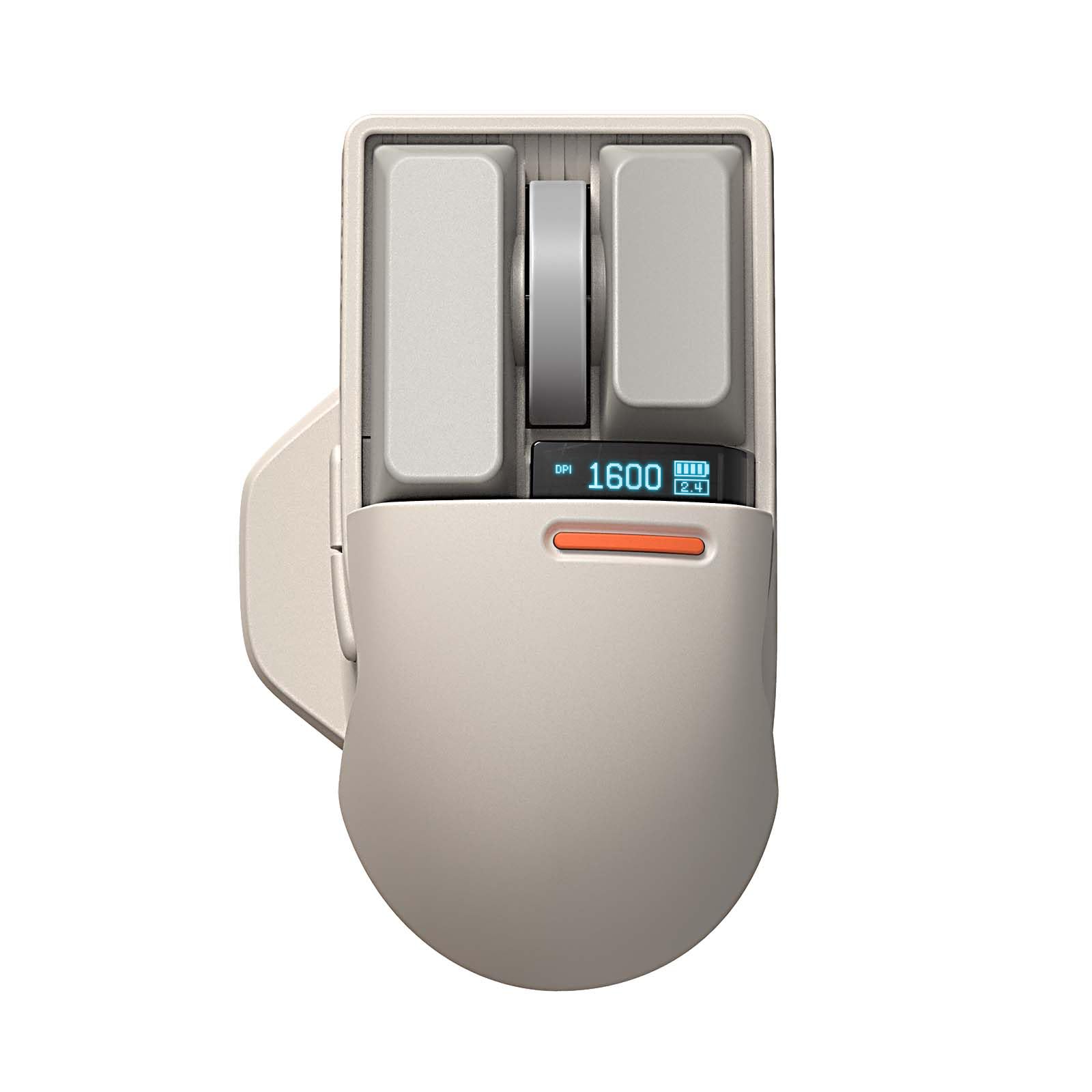 LOFREE Touch PBT ワイヤレスマウス（ブロックレトロ・ライトグレー）充電式/USBレシーバー・Bluetooth・有線3モード/4000DPI・OLED搭載/ガラス面対応 Mac/Windows PC/ノートブック対応 技適認証取得