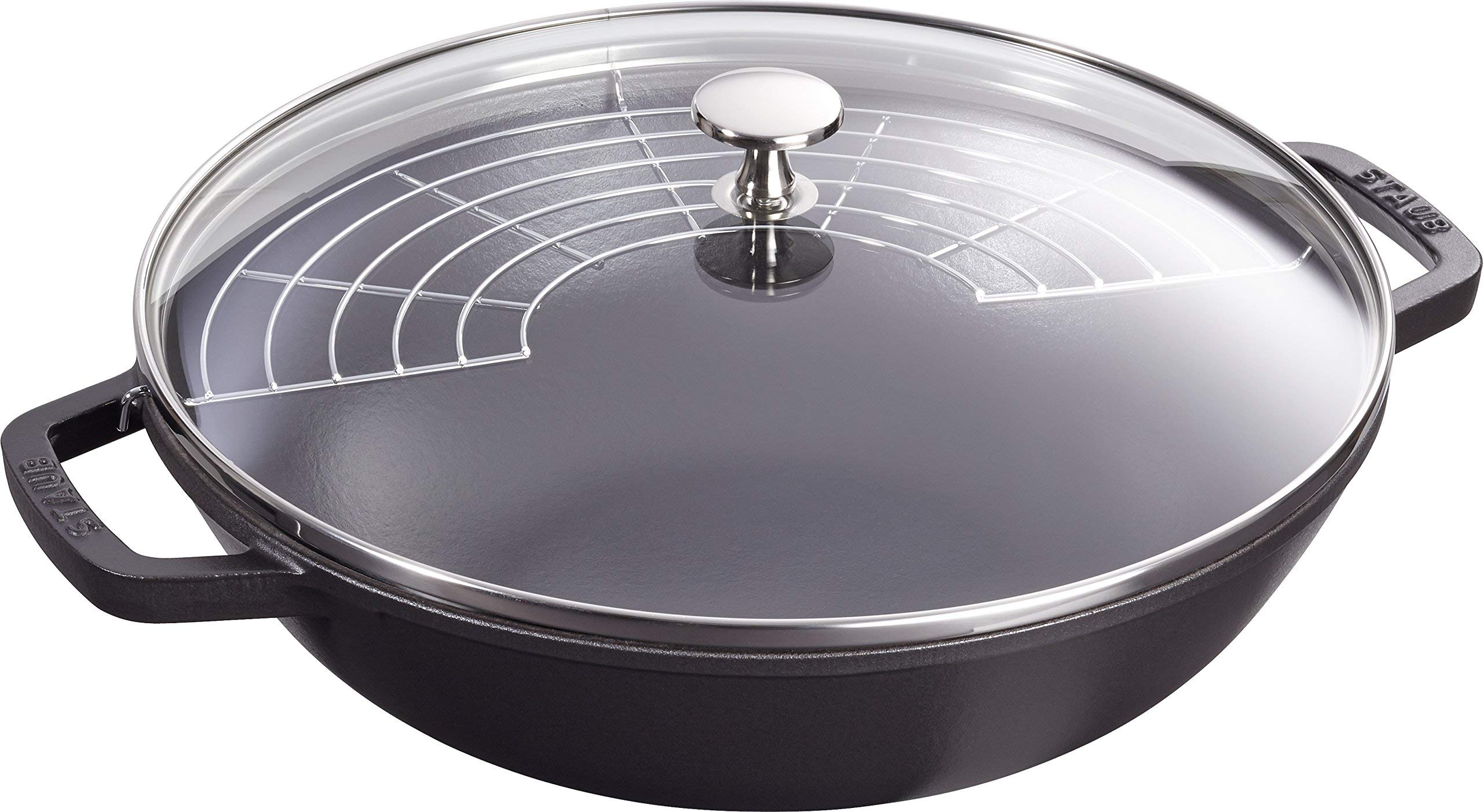 staub ストウブ 「 マルチパン ブラック 30cm 」 両手 ホーロー 鍋 IH対応 【日本正規販売品】 Speciality 40511-344｜生活応援ショップ　店