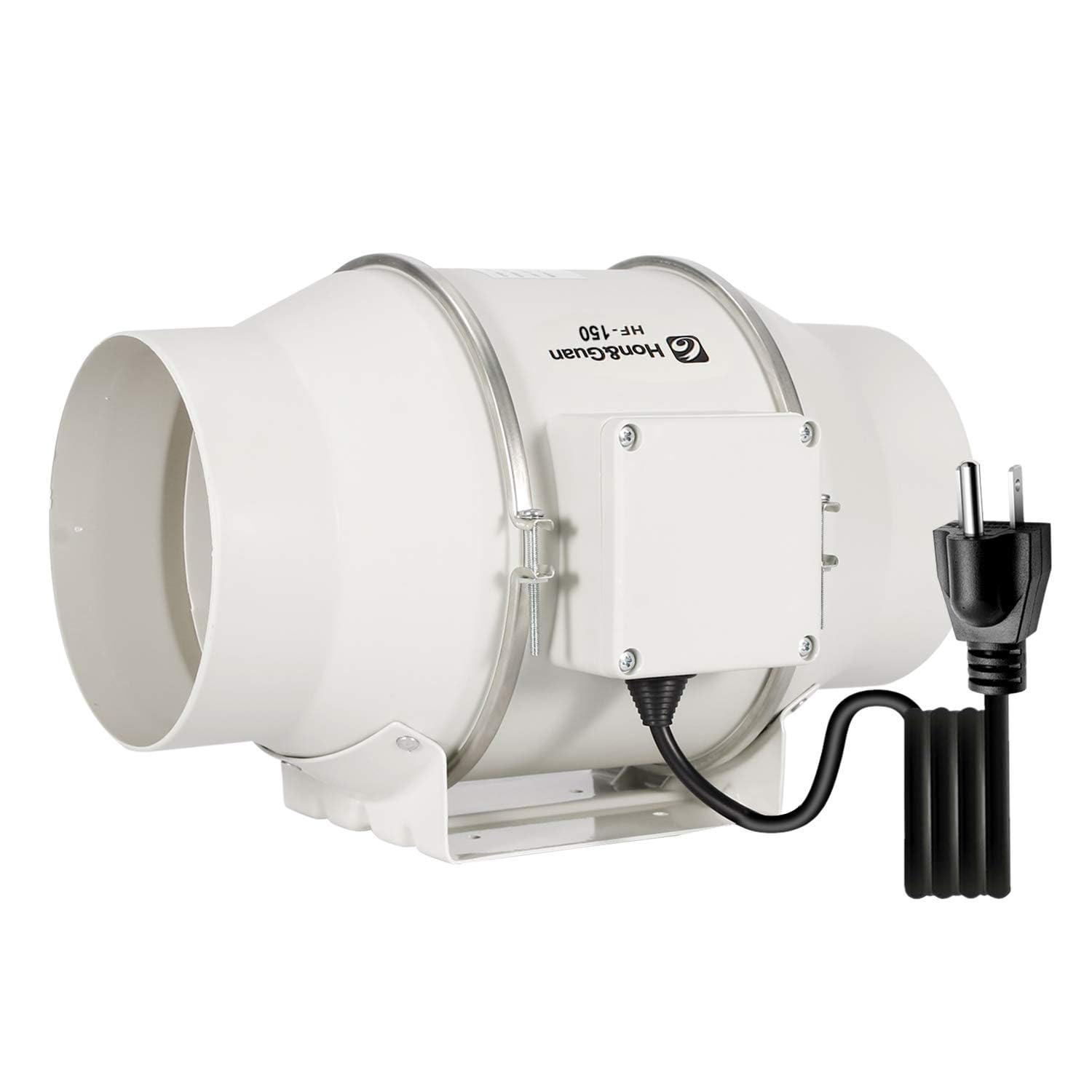 Hon&Guan ダクトファン 150mm 強力 省エネ 静音 【インボイス制度登録店】 ダクト用換気扇 塗装ブース用 家焼肉 中間取付 丸形タイプ 産業用換気扇 (HF-150P)