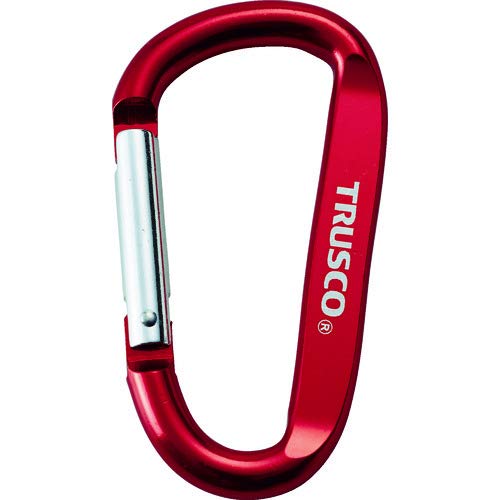 TRUSCO カラビナ線径8mmX80mmD型レッド × 100個 【ケース販売】