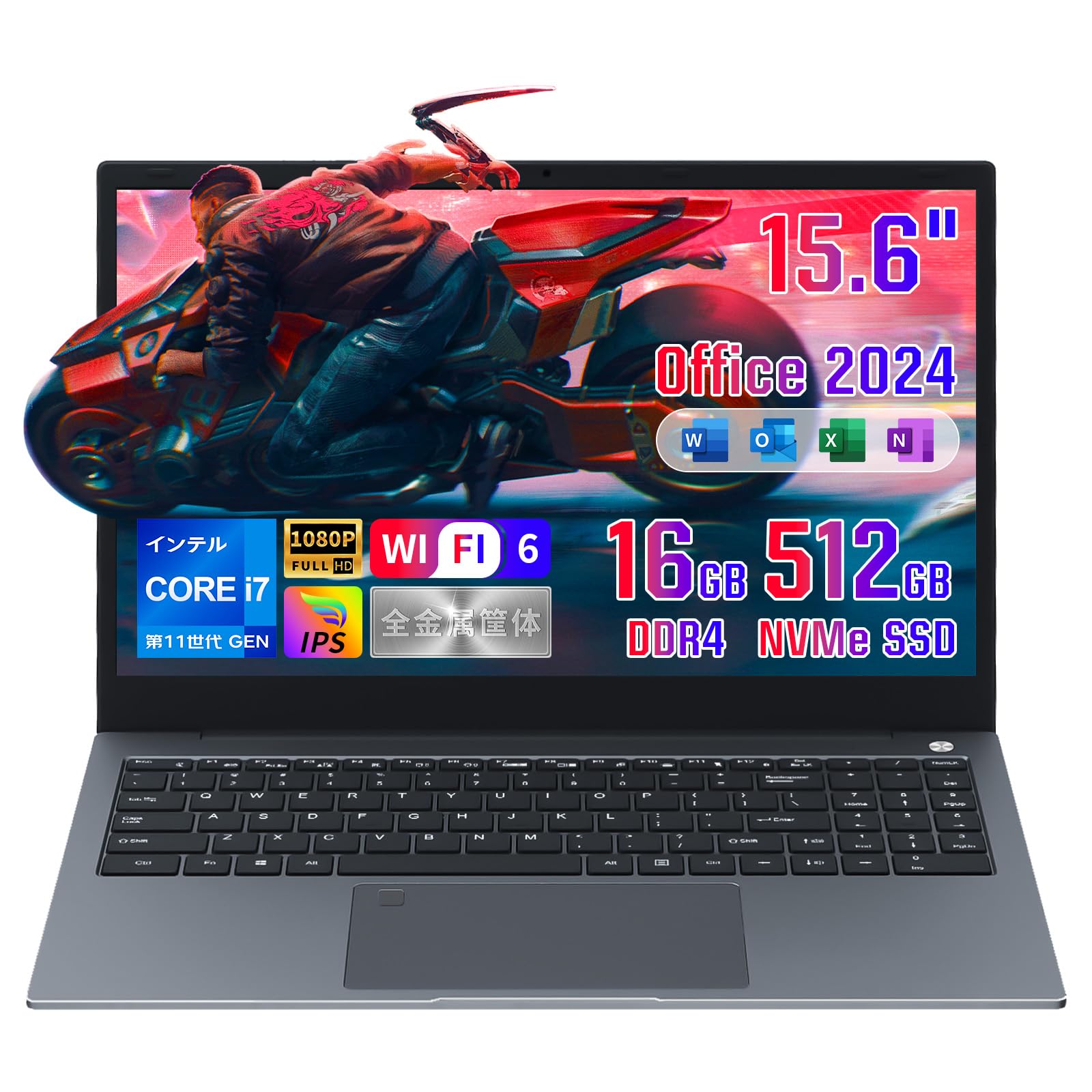 SERYUB ノートパソコン Core i7 第11世代Core i7-1165G7/Office 2024搭載 15.6インチ laptop/Windows11pro対応/ DDR4 16GBメモリ/NvMe 高速512G SSD/全金属筐体/wifi ｜生活応援ショップ　店