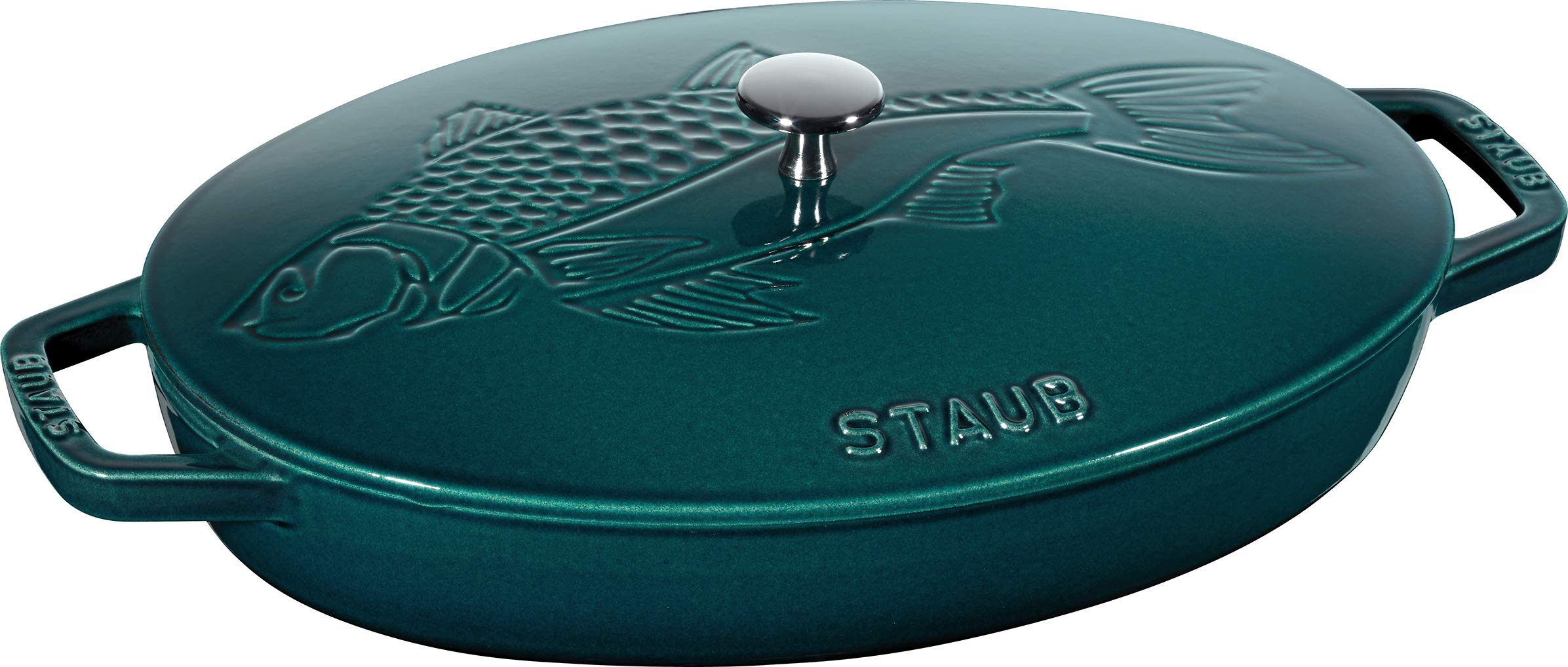 ストウブ(Staub) 「 フィッシュシグネチャー オーバル ホットプレート ラメール 」 両手 鋳物 ホーロー 鍋 IH対応 【シリアルナンバー付き日本正規販売品】 40501-125
