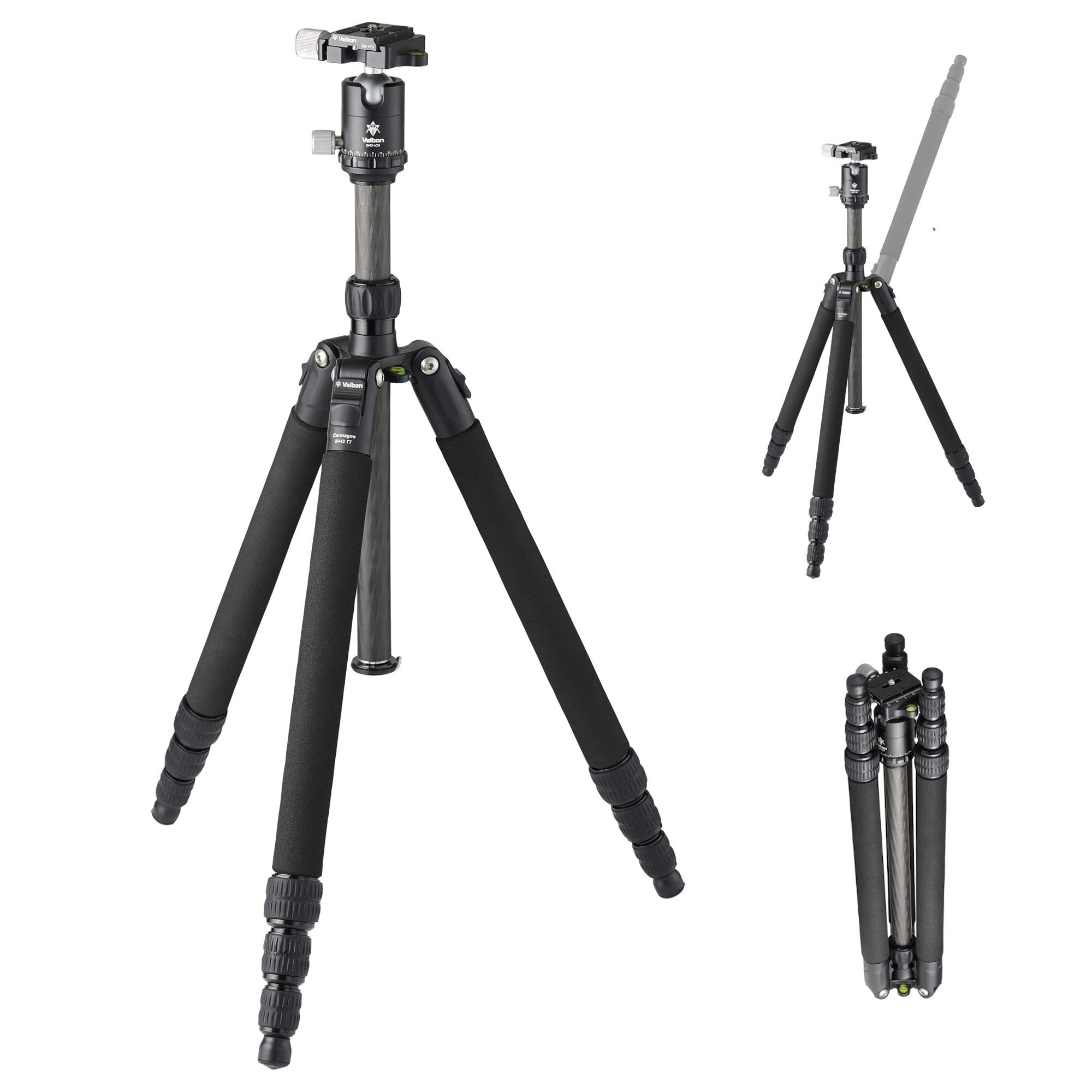ベルボン Velbon トラベルカーボン三脚 4段 カルマーニュ N443 TT AZ 脚径:約24mm 反転収納 アルカスイス互換シュー付 自由雲台セット カーボン脚 AMZCM-N443TT ブラック 15,785円