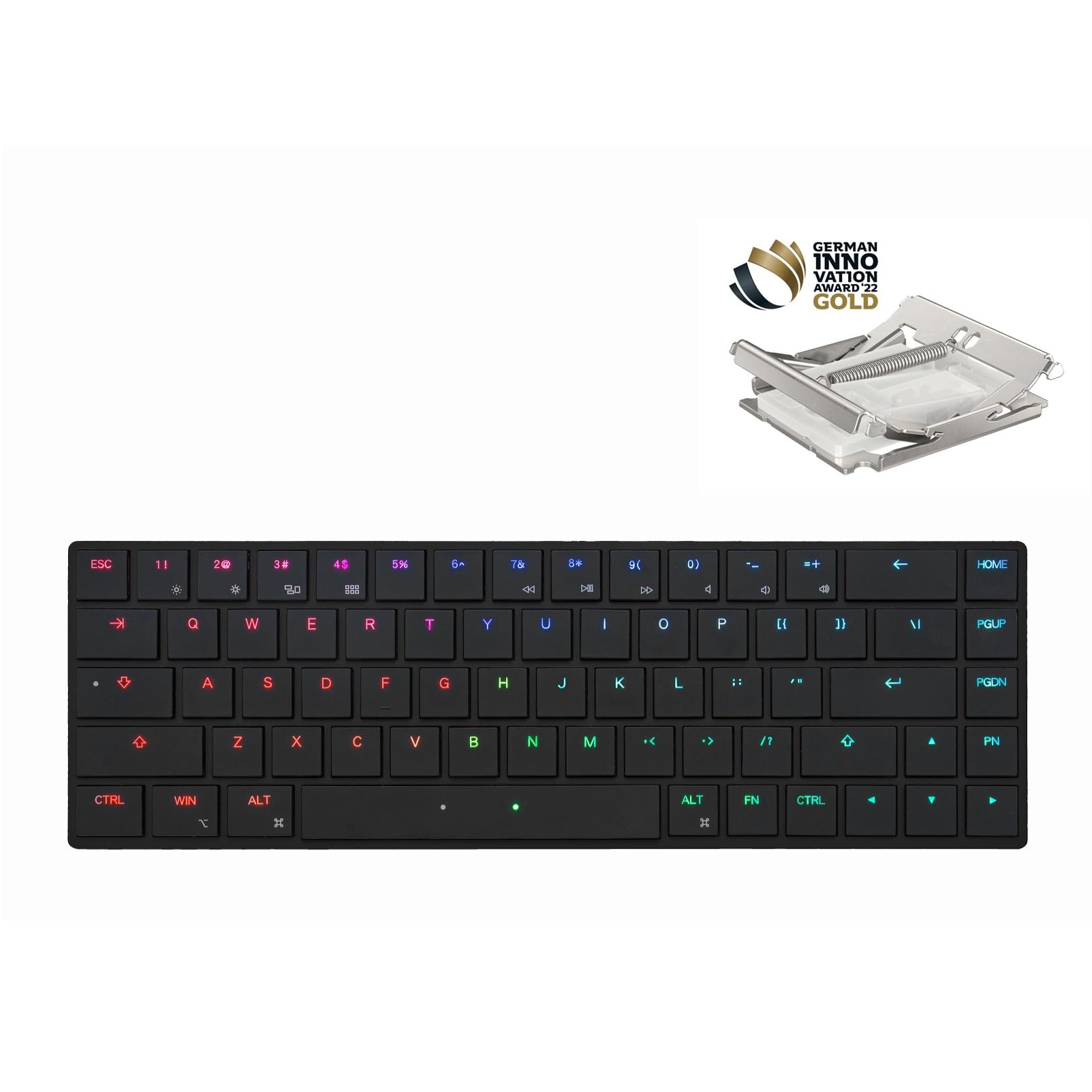 BAROCCO MiSTEL AIRONE (英語配列/クリッキー) 13.1mm 極薄デザイン 有線 USB 65%レイアウト 68キ― ABS レーザー刻印+UVコーティング Cherry MX ULP バックライトRGB搭載 マクロ機能搭載 Nキーロ