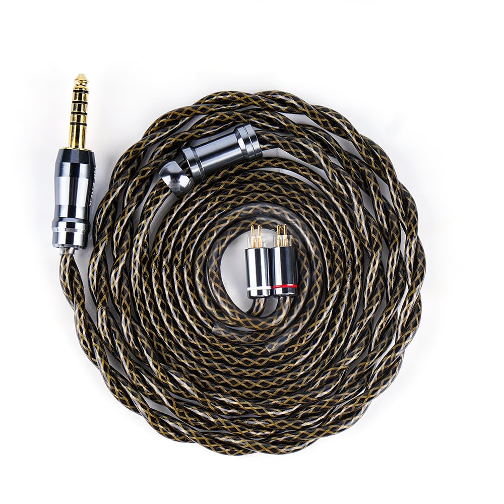 NICEHCK GodDNA イヤホンリケーブル アップグレードケーブル 0.78mm 2Pin 4.4mm 銅銀合金+銀メッキ合金銅+銀メッキ7N高導電銅ミックス デュアルシールド構造 交換用 音質改善 イヤモニ hifi 金属製コネクタ 着脱式 1.2