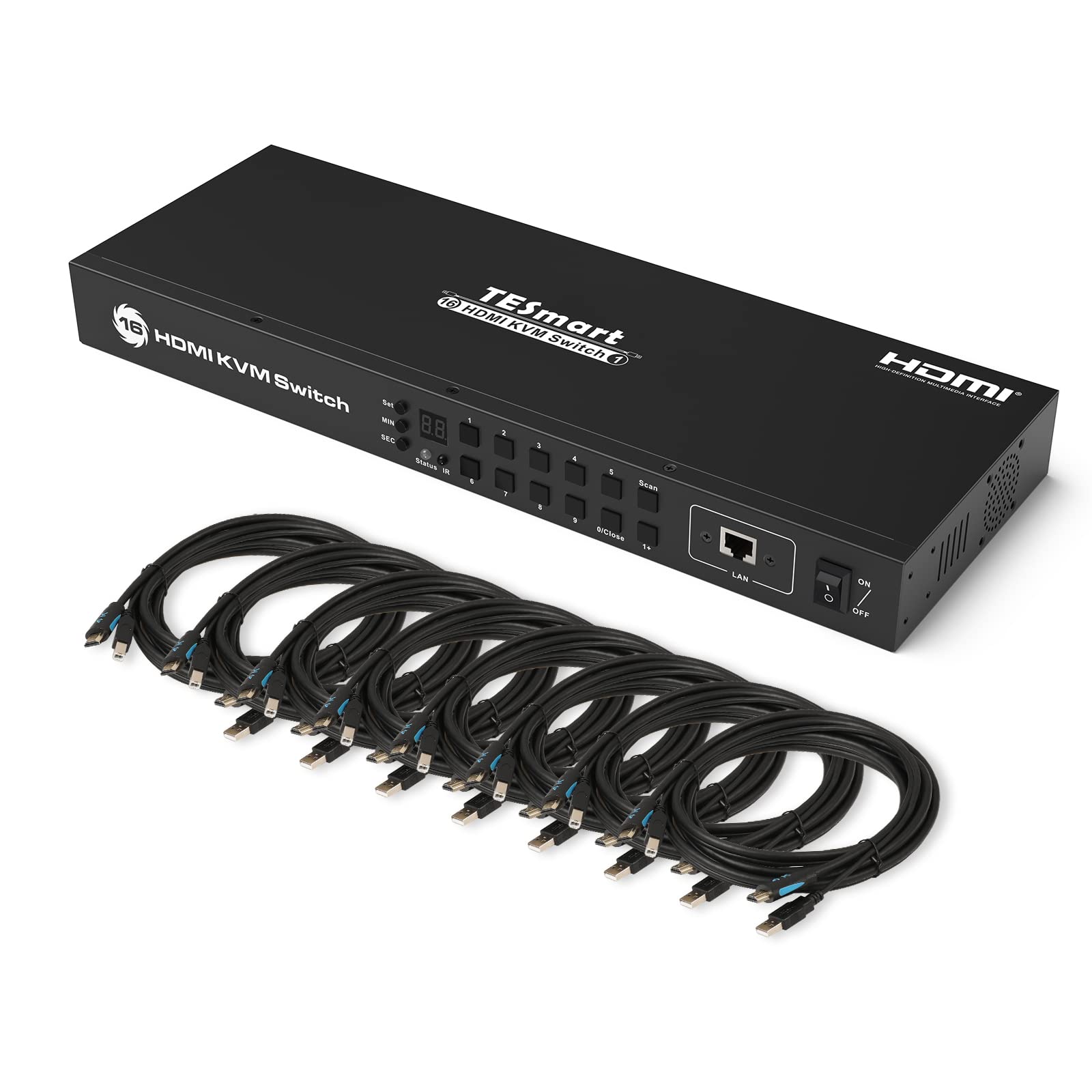 新品未使用　TESmart 16入力1出力 KVMスイッチ　PC周辺機器 Amazon.co.jp: TESmart KVM切替器 パソコン2台モニター1台切り替え