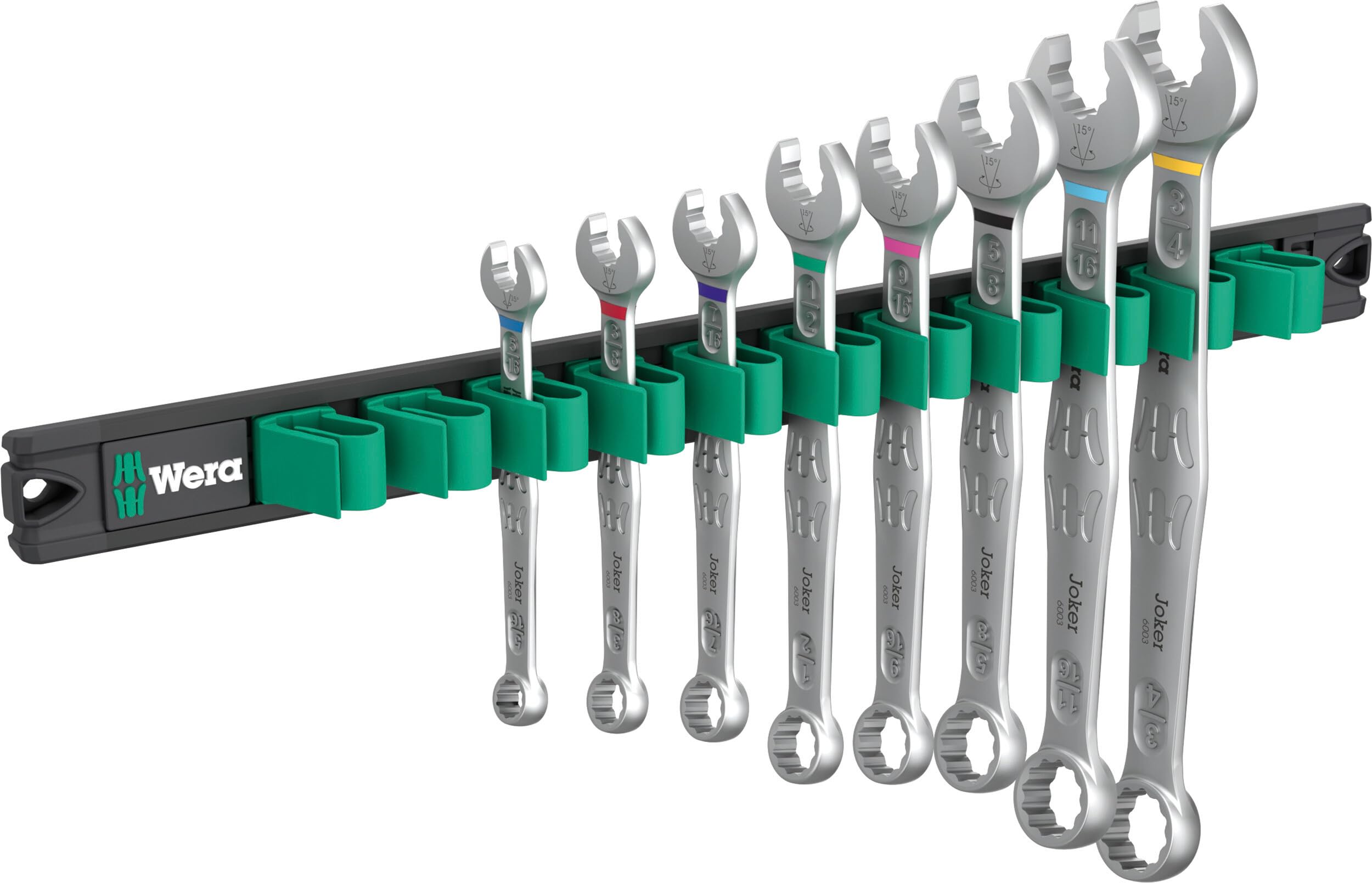 WERA ヴェラ 8本組コンビネーションレンチセット マグネットレール付き 020235