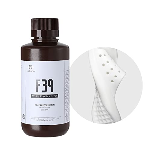 RESIONE 3Dプリンターレジン F39 ゴム/TPUの フレキシブル レジン 耐引裂性と高伸び光硬化可能樹脂 405nm DLP LCD MSLA 光造形3Dプリンター用uvレジン (1000, 白)|生活応援ショップ 店