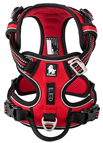 cocomall 2020新型 犬用ハーネス 犬用胴輪 ドッグ ペット用品 ハーネス 3M反射材料 訓練 ナイロン製 小型犬、中型犬、大型犬に向け 通気性 調節可能 (XL, レッド)