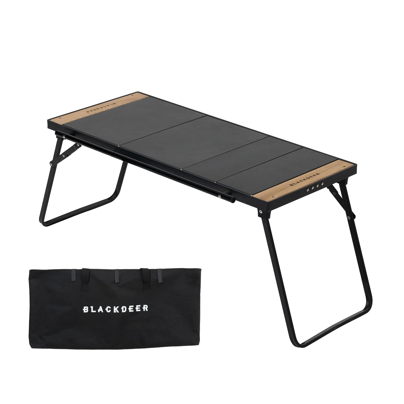 BLACKDEER 折りたたみIGTテーブル、 アルミニウム コンパクト 軽量 両側伸縮可能 モジュール式パネル4枚付き 収納バッグ付き、キャンプ/バーベキュー/ハイキング/ピクニックに適しています