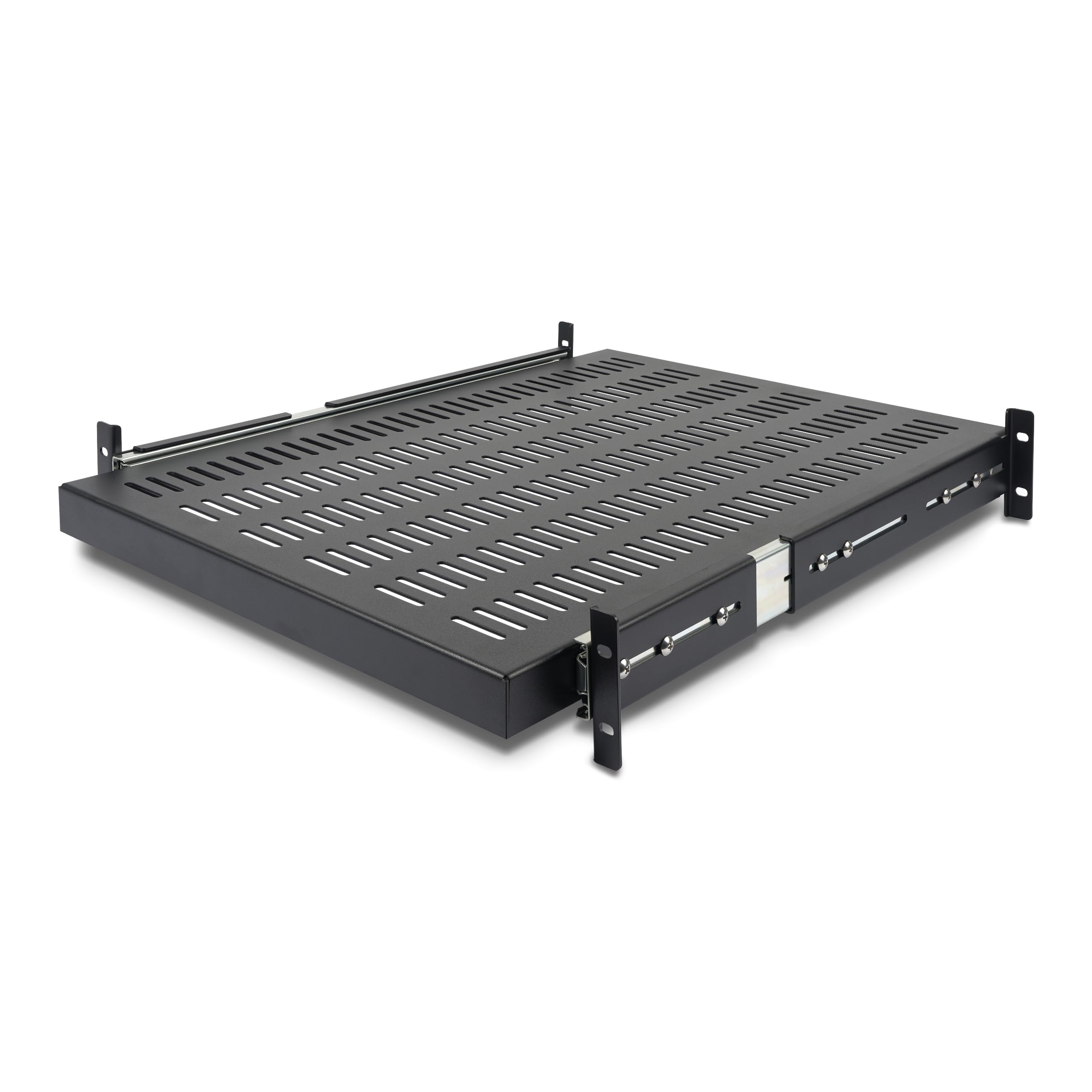 StarTech.com 放熱穴付スライド式サーバーラック棚板/収納棚 2U 耐荷重22.7kg 奥行き調整可能(510-740mm) ロックキング機能付き UNISLDSHF19|生活応援ショップ 店